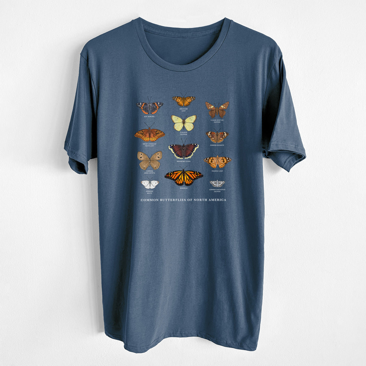 Common Butterflies of North America - Unisex Crewneck - Made in USA - 100% Organic Cotton