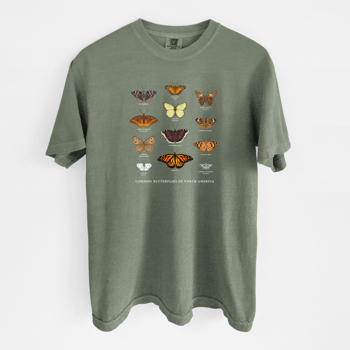 Common Butterflies of North America - Unisex Comfort Colors Garment-Dyed Heavyweight T-shirt