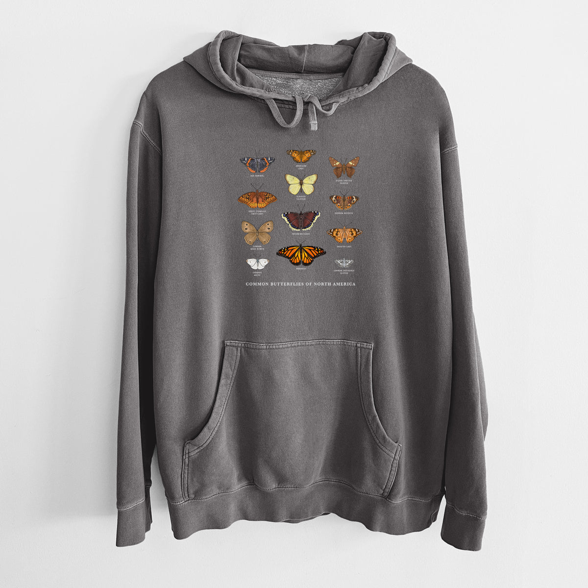 Common Butterflies of North America - Unisex Pigment Dyed Hoodie