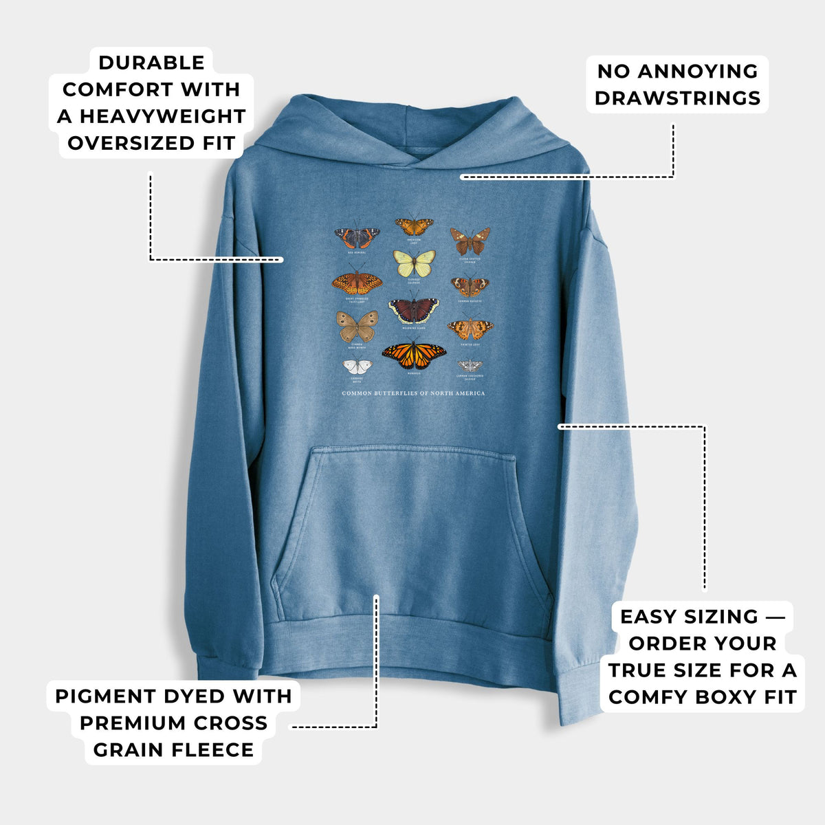 Common Butterflies of North America  - Urban Heavyweight Hoodie