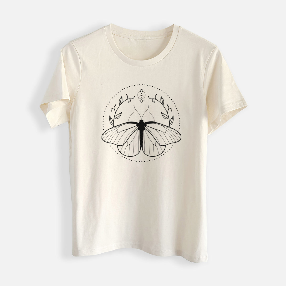 Aporia crataegi - Black Veined White Butterfly - Womens Everyday Maple Tee