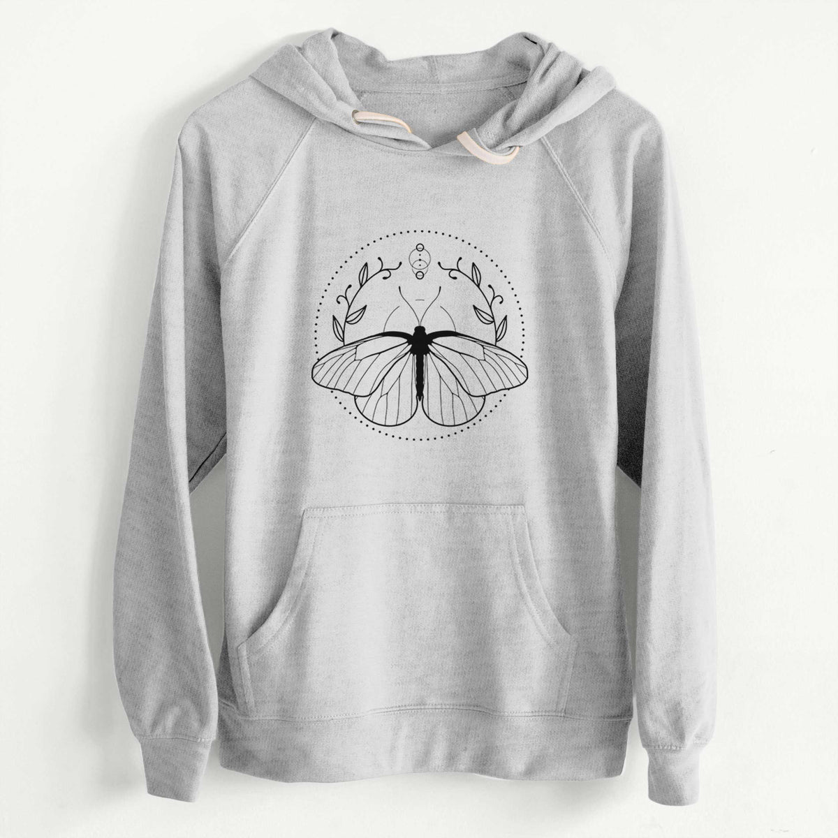 CLEARANCE - Aporia crataegi - Black Veined White Butterfly  - Unisex Slim Fit Loopback Terry Hoodie