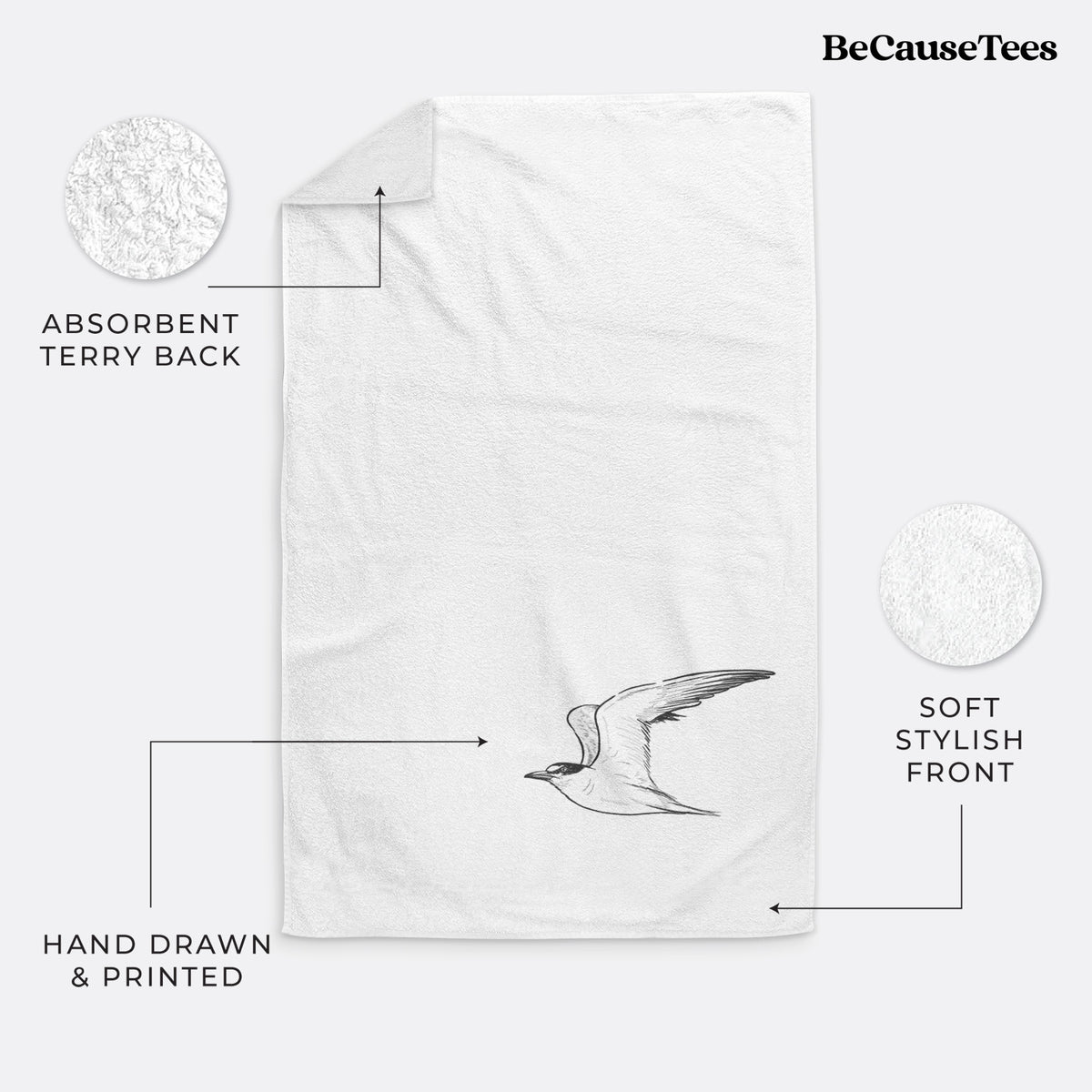 California Least Tern - Sterna antillarum browni Premium Decorative Hand Towel