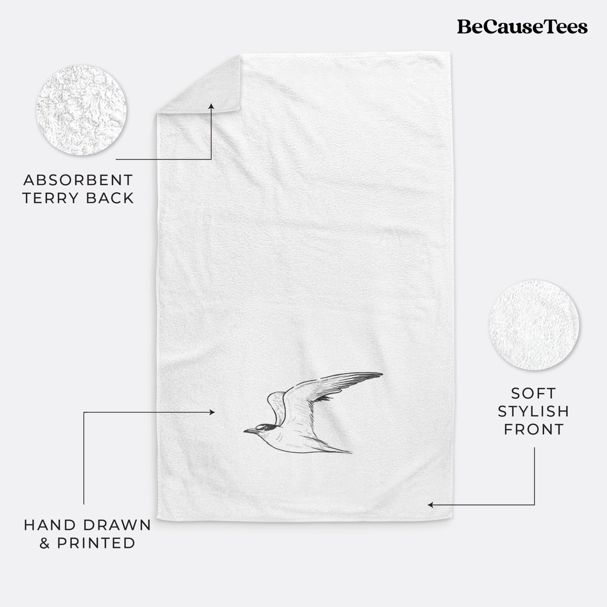 California Least Tern - Sterna antillarum browni Premium Decorative Hand Towel