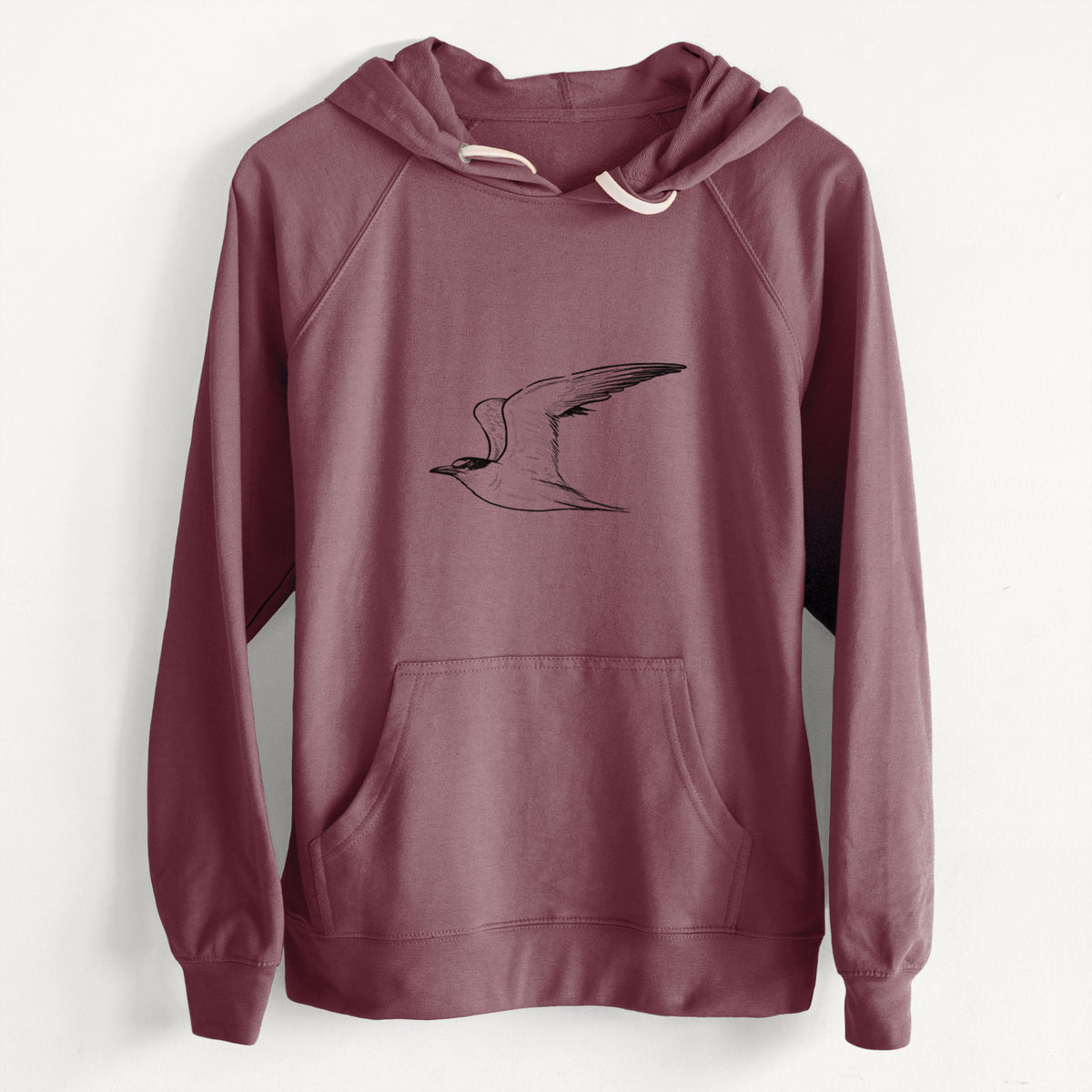 CLEARANCE - California Least Tern - Sterna antillarum browni  - Unisex Slim Fit Loopback Terry Hoodie