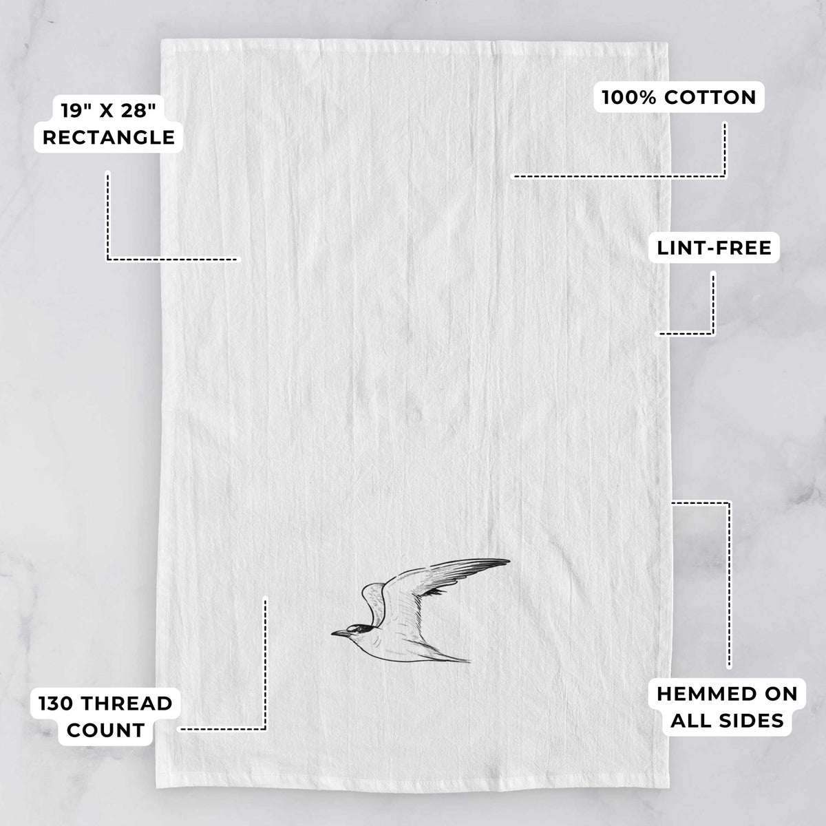 California Least Tern - Sterna antillarum browni Tea Towel