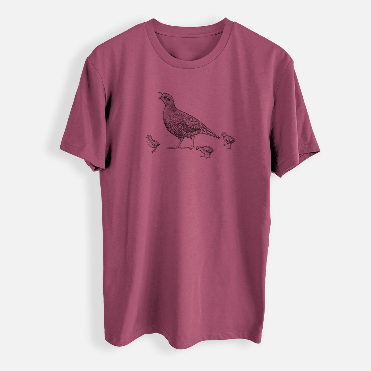 California Quail with Babies - Callipepla californica - Mens Everyday Staple Tee