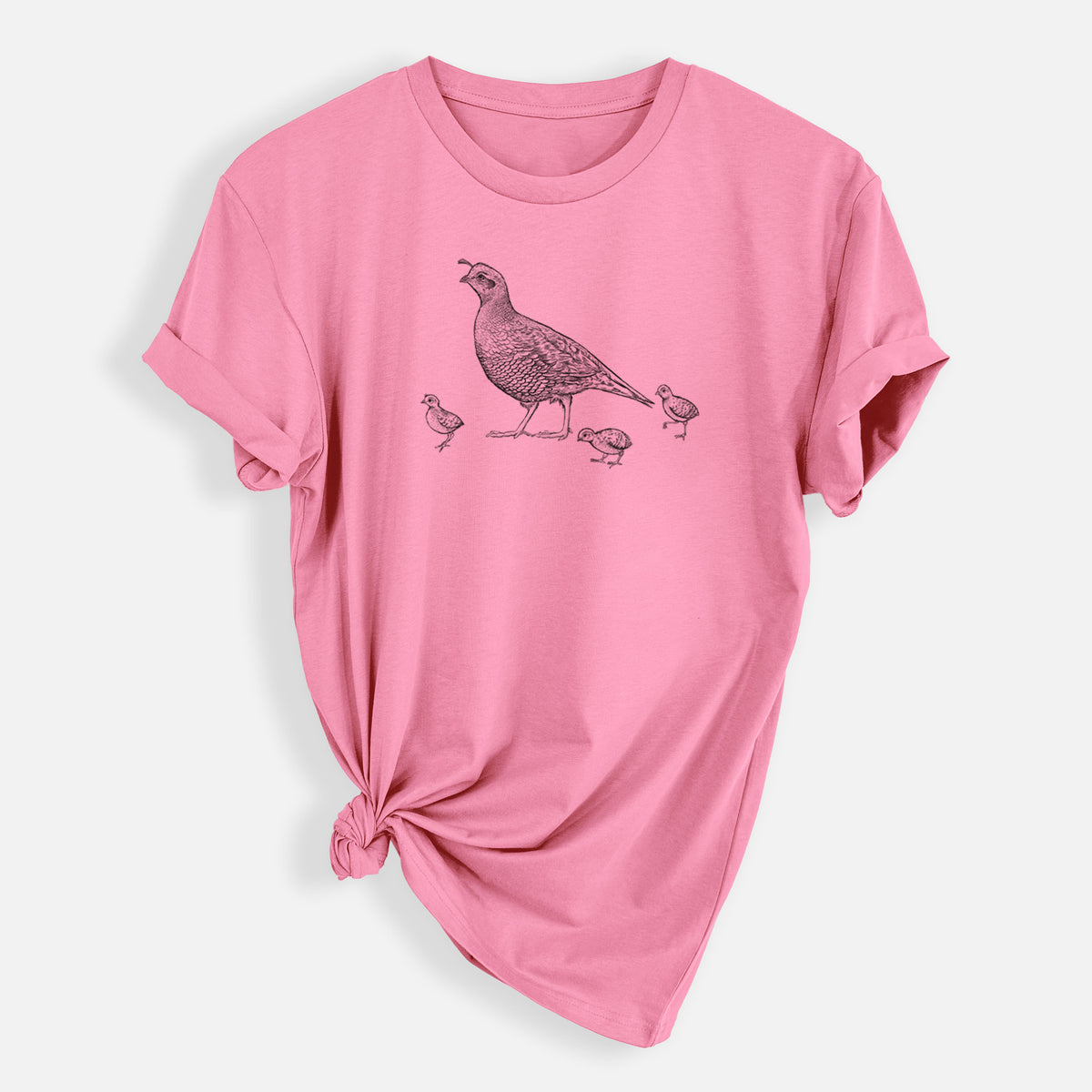 California Quail with Babies - Callipepla californica - Mens Everyday Staple Tee