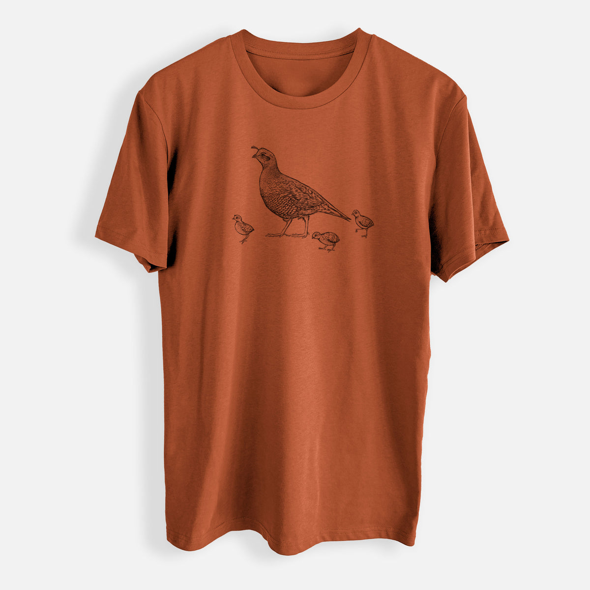 California Quail with Babies - Callipepla californica - Mens Everyday Staple Tee