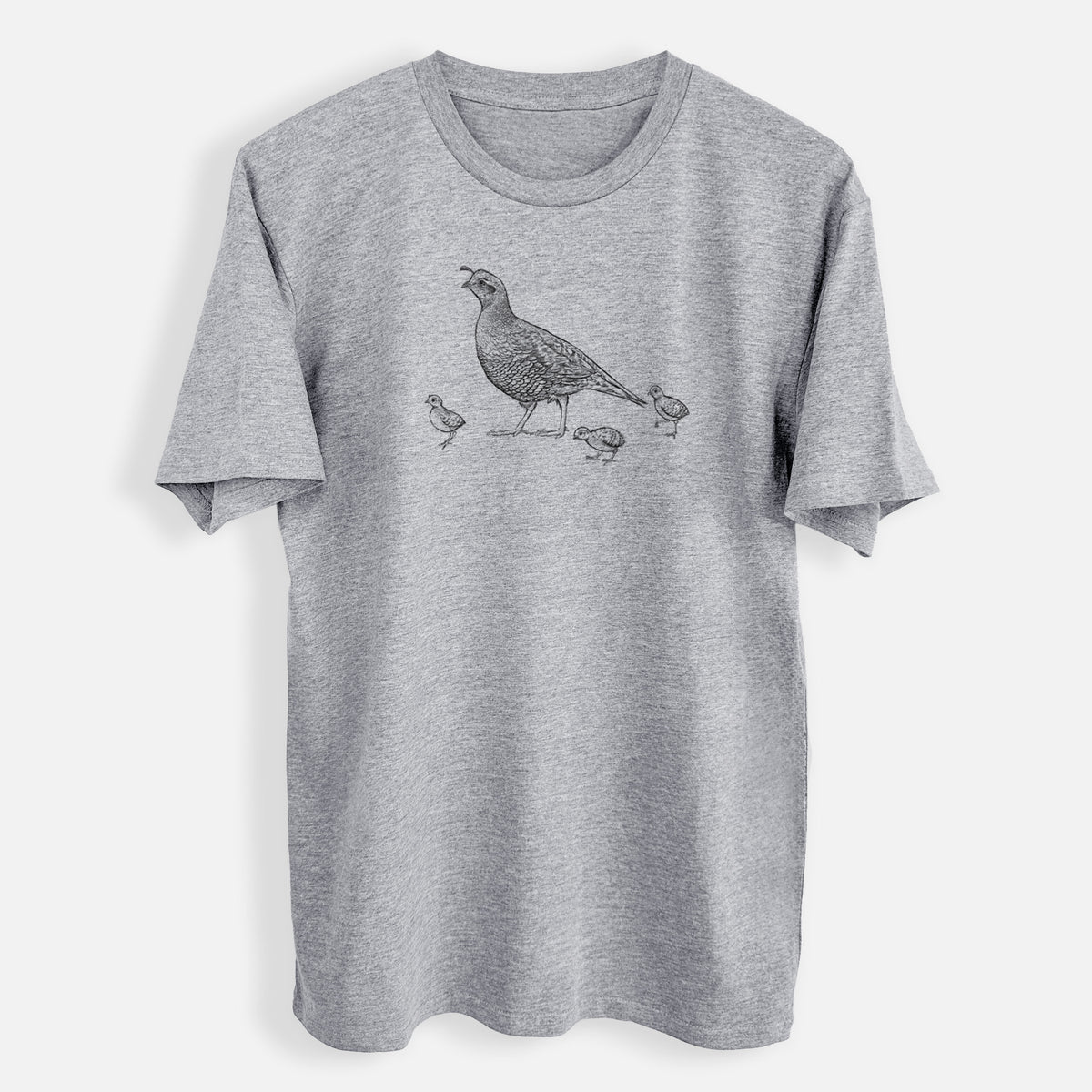 California Quail with Babies - Callipepla californica - Mens Everyday Staple Tee