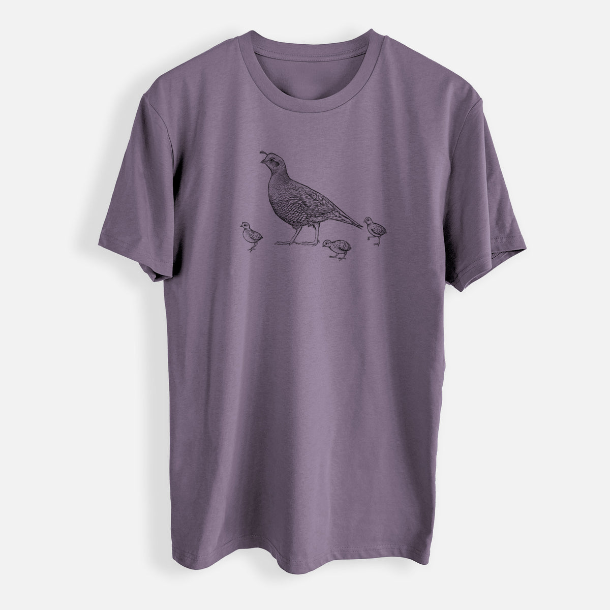 California Quail with Babies - Callipepla californica - Mens Everyday Staple Tee