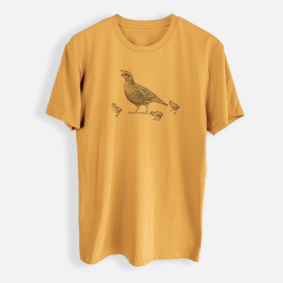 California Quail with Babies - Callipepla californica - Mens Everyday Staple Tee