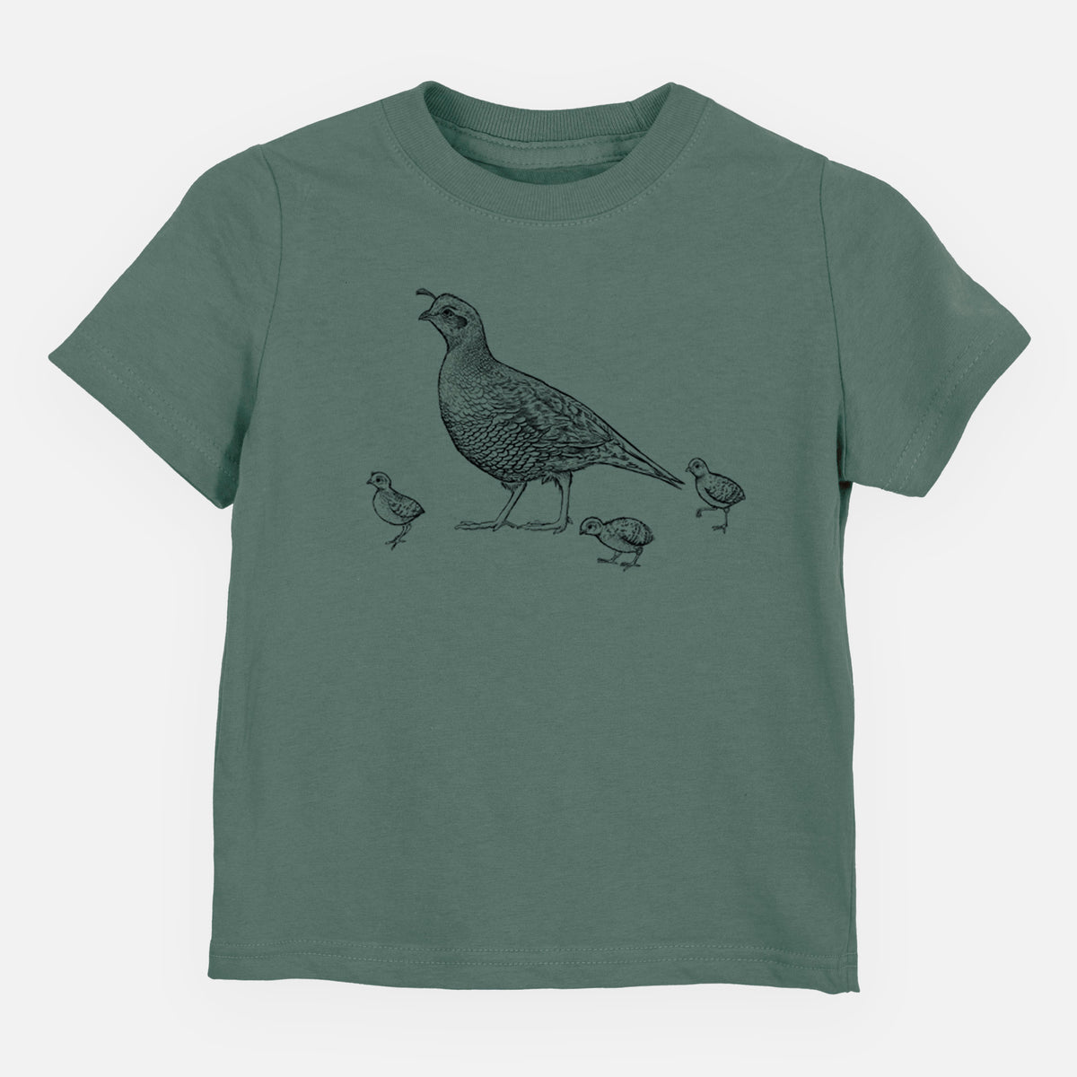 California Quail with Babies - Callipepla californica - Toddler/Youth Shirt
