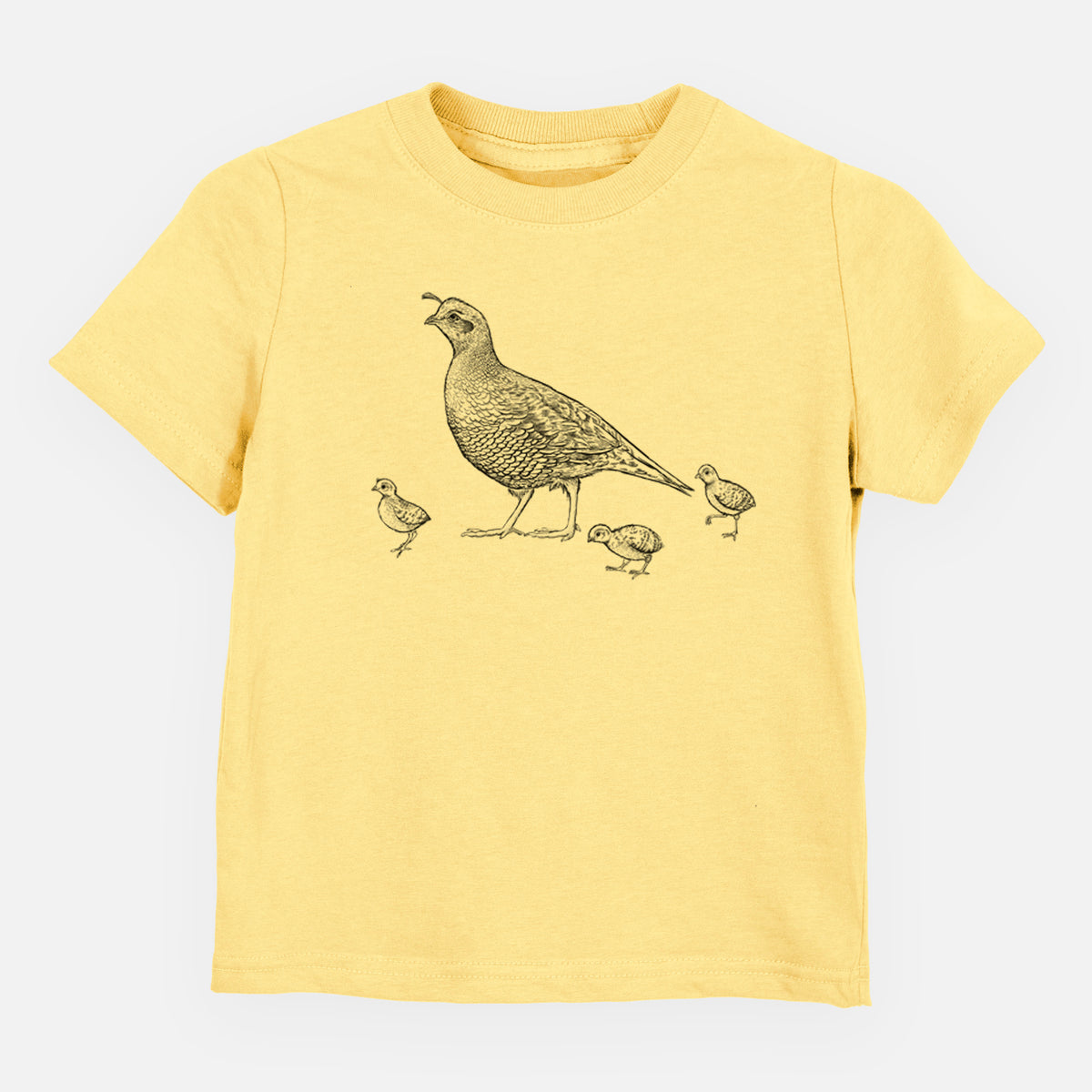 California Quail with Babies - Callipepla californica - Toddler/Youth Shirt