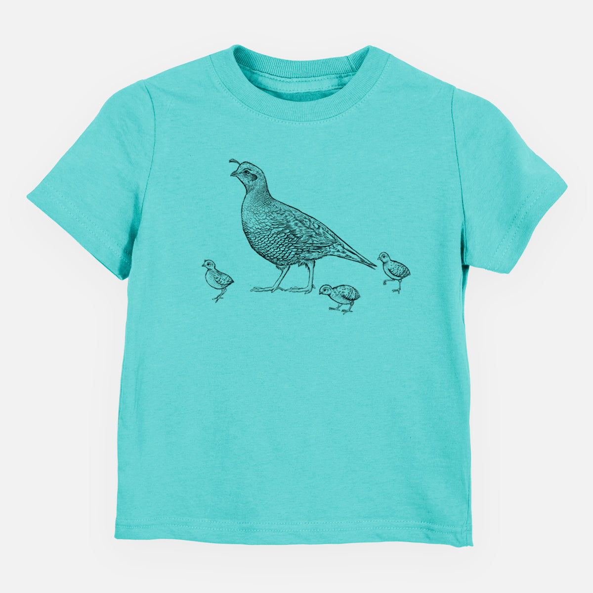California Quail with Babies - Callipepla californica - Toddler/Youth Shirt
