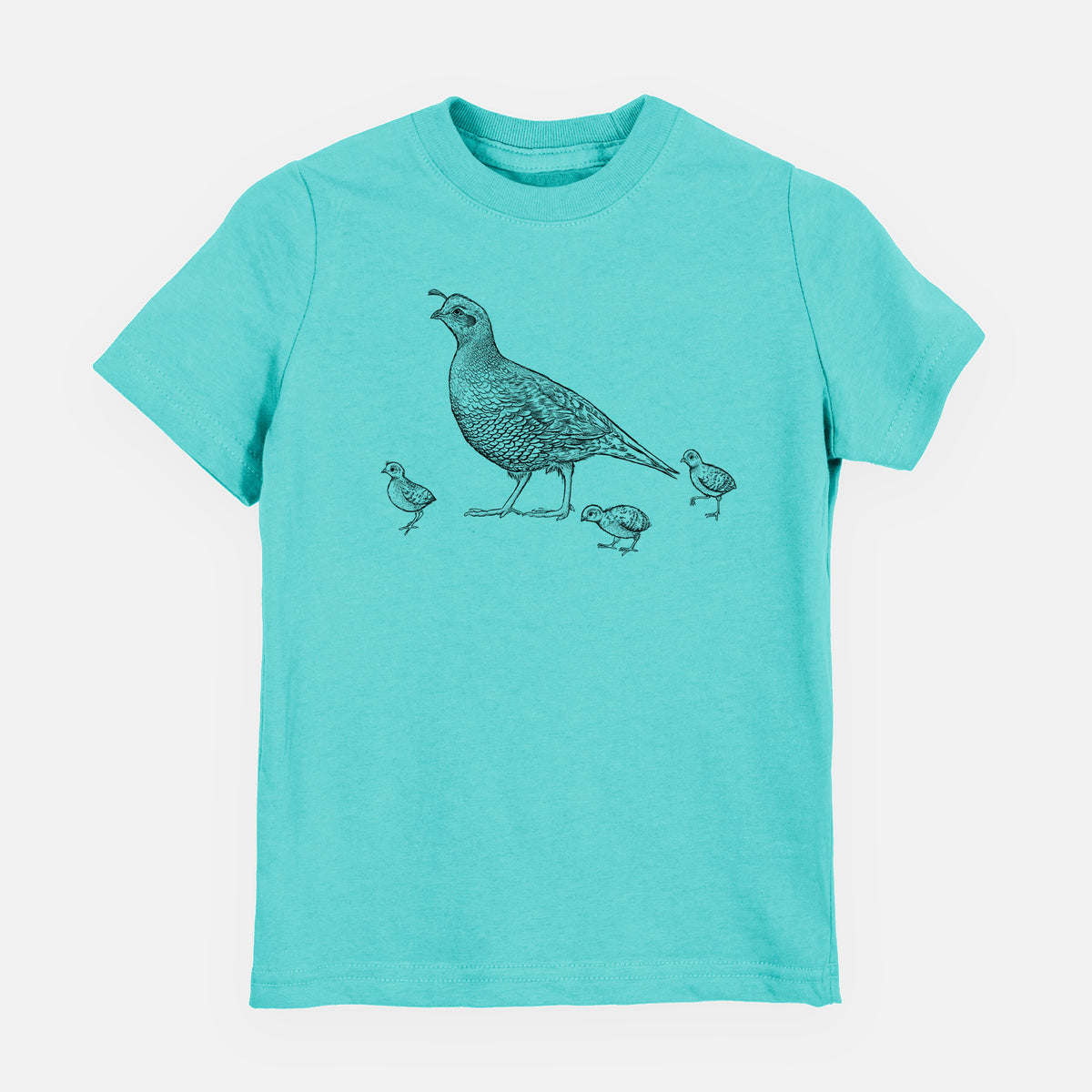 California Quail with Babies - Callipepla californica - Toddler/Youth Shirt