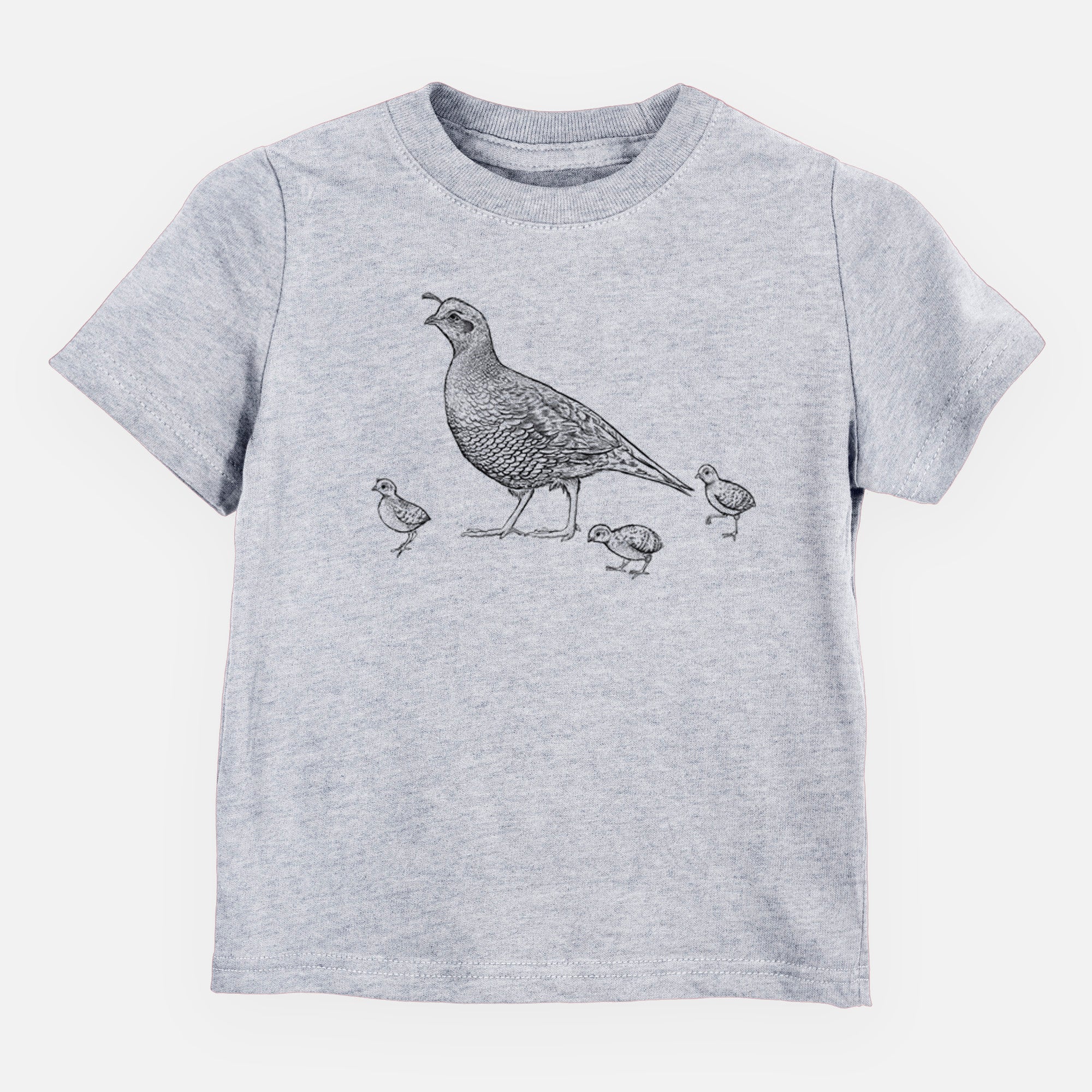California Quail with Babies - Callipepla californica - Toddler/Youth Shirt