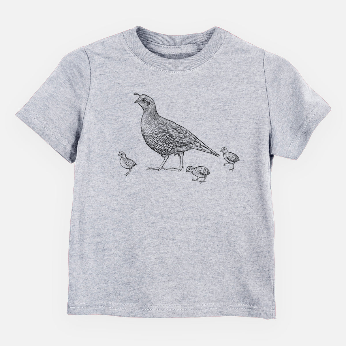 California Quail with Babies - Callipepla californica - Toddler/Youth Shirt