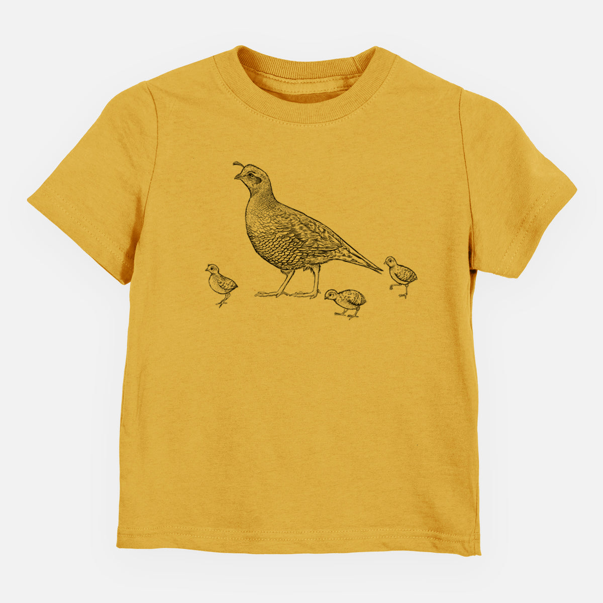 California Quail with Babies - Callipepla californica - Toddler/Youth Shirt