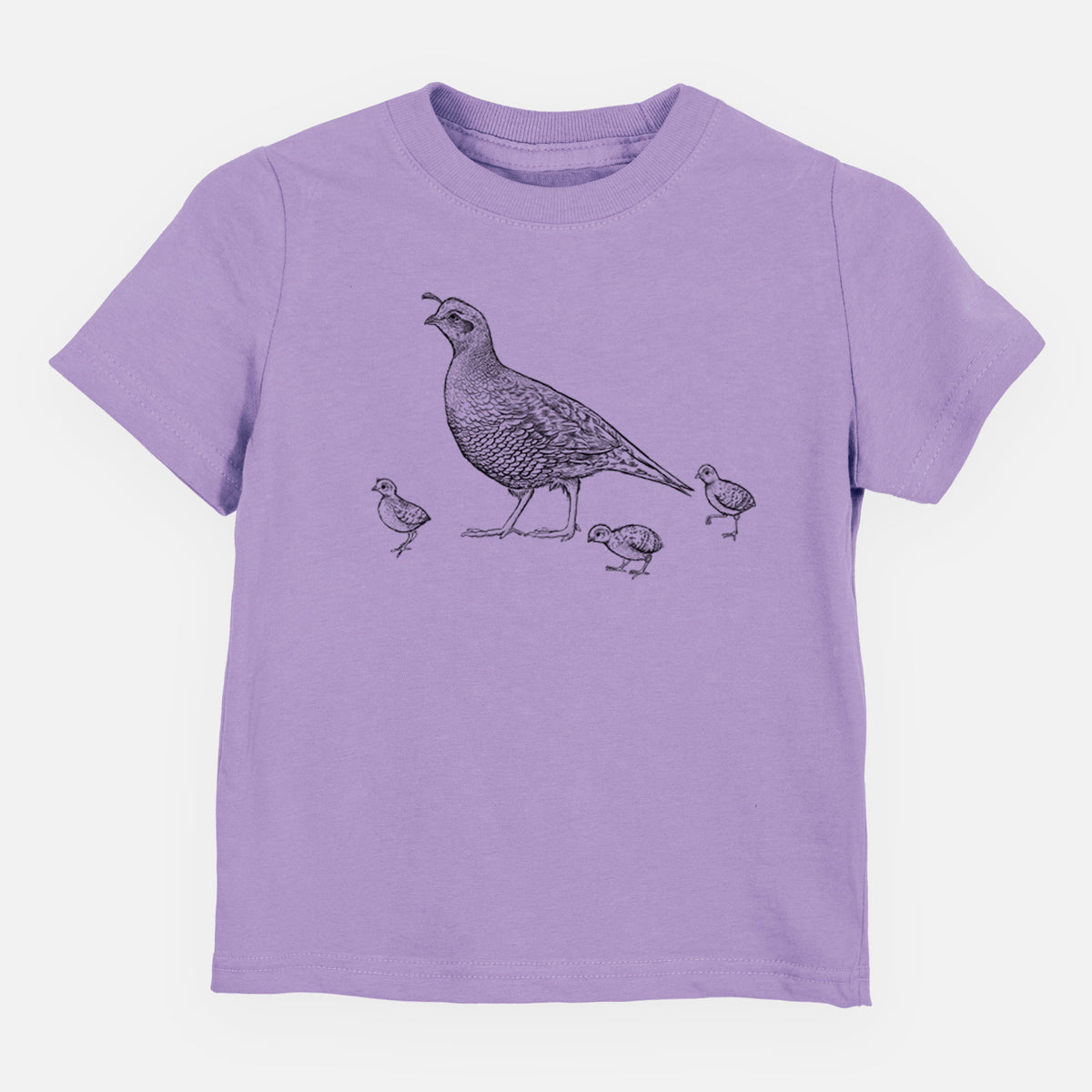 California Quail with Babies - Callipepla californica - Toddler/Youth Shirt