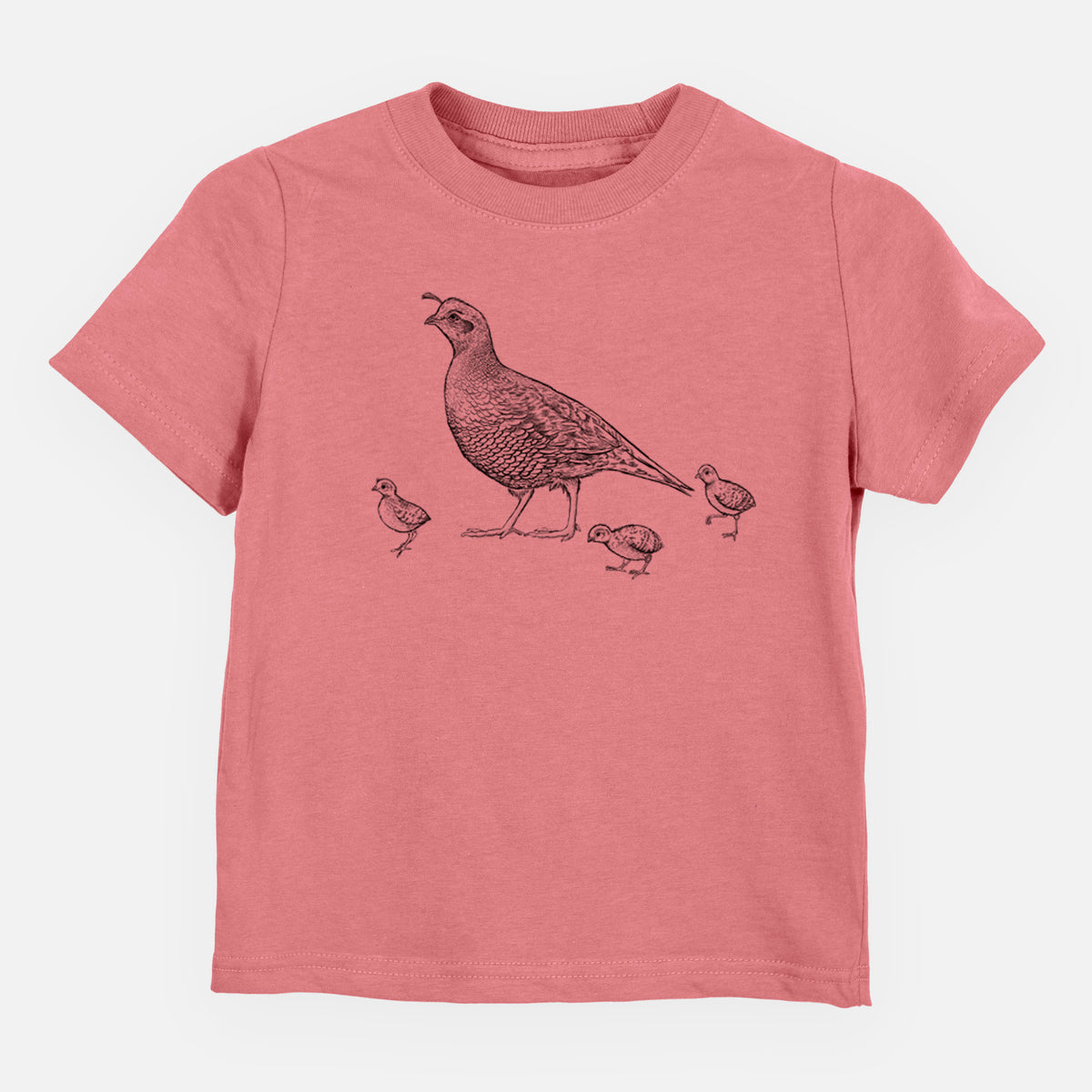California Quail with Babies - Callipepla californica - Toddler/Youth Shirt