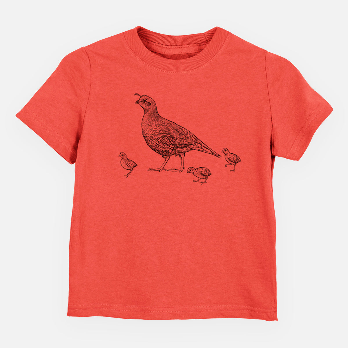 California Quail with Babies - Callipepla californica - Toddler/Youth Shirt