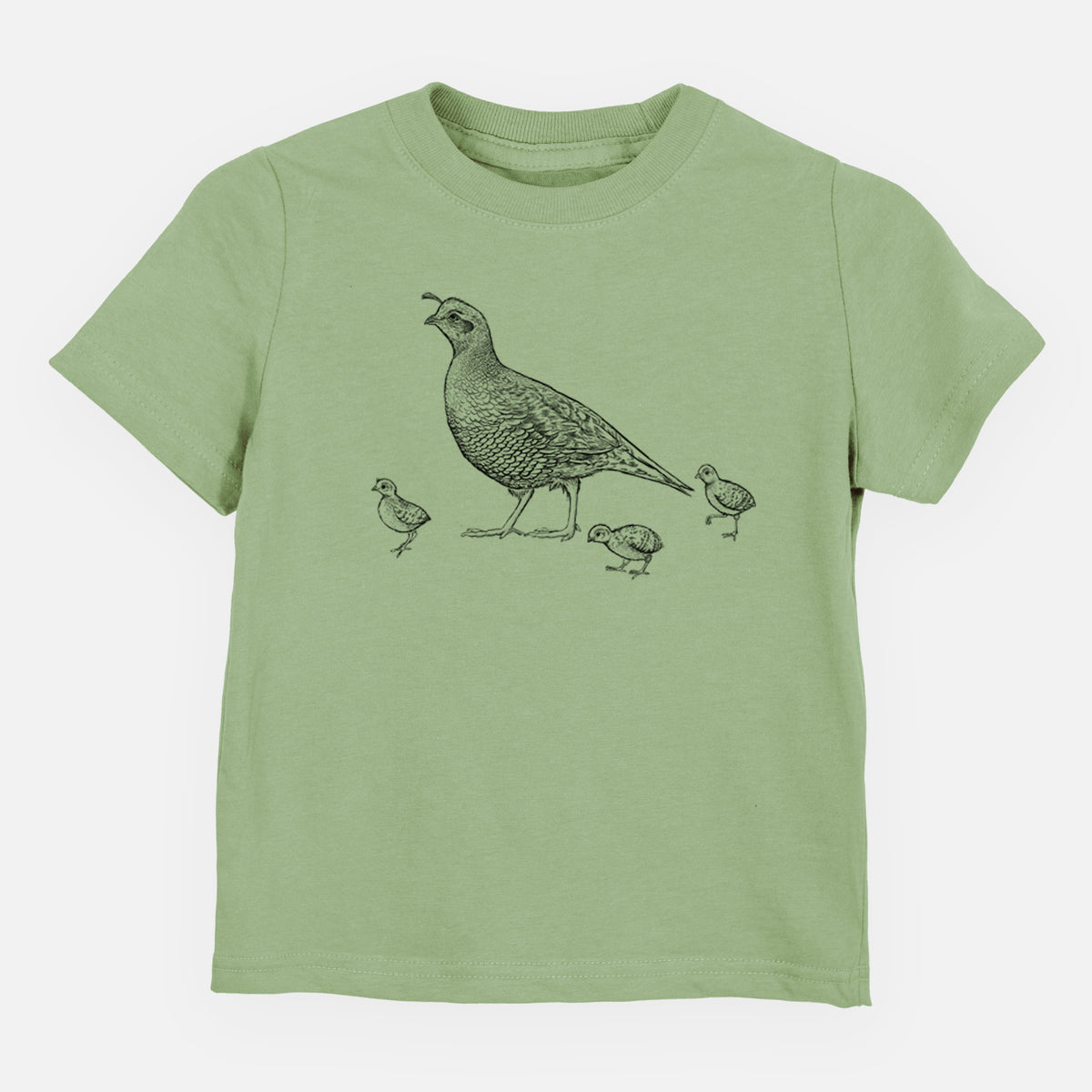 California Quail with Babies - Callipepla californica - Toddler/Youth Shirt