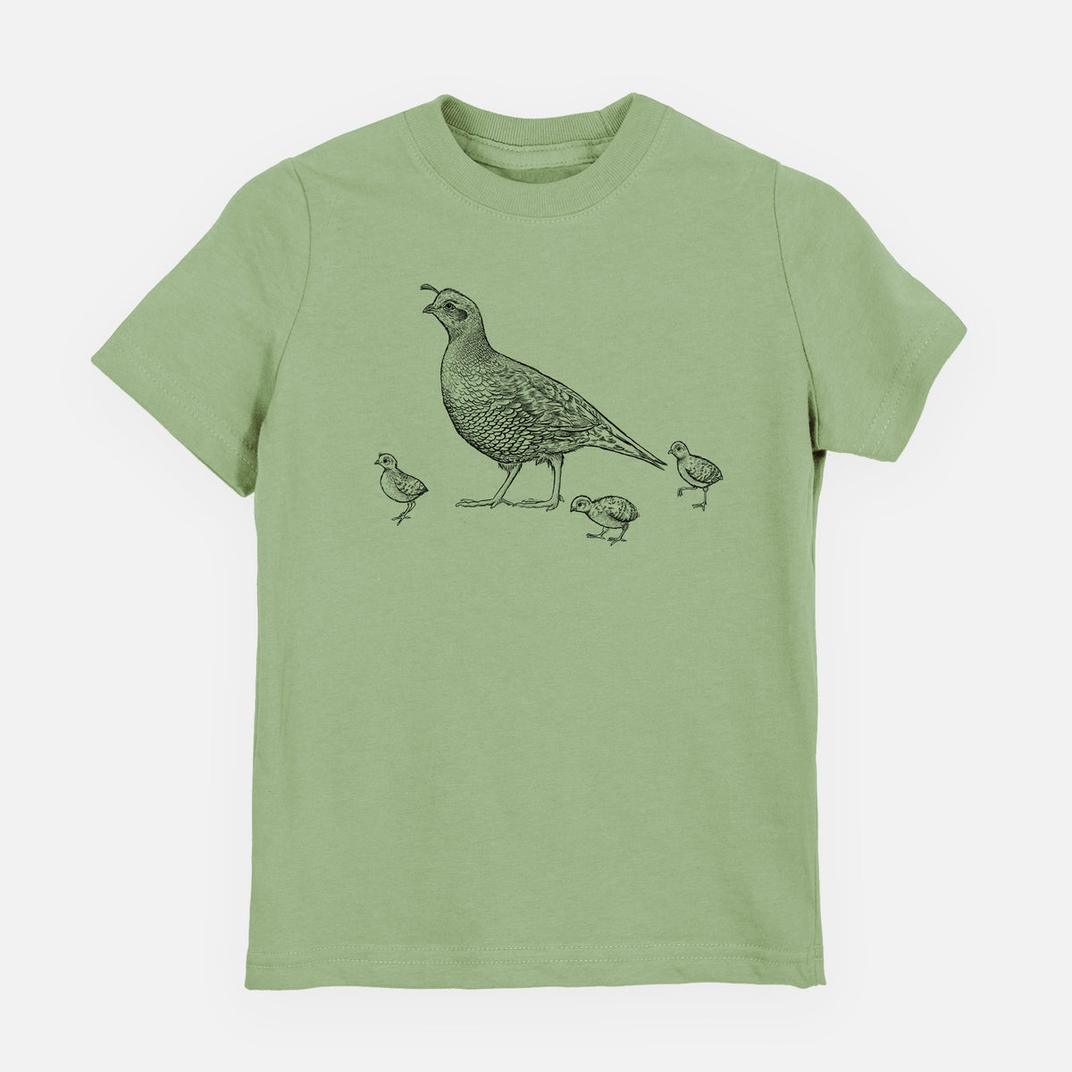 California Quail with Babies - Callipepla californica - Toddler/Youth Shirt