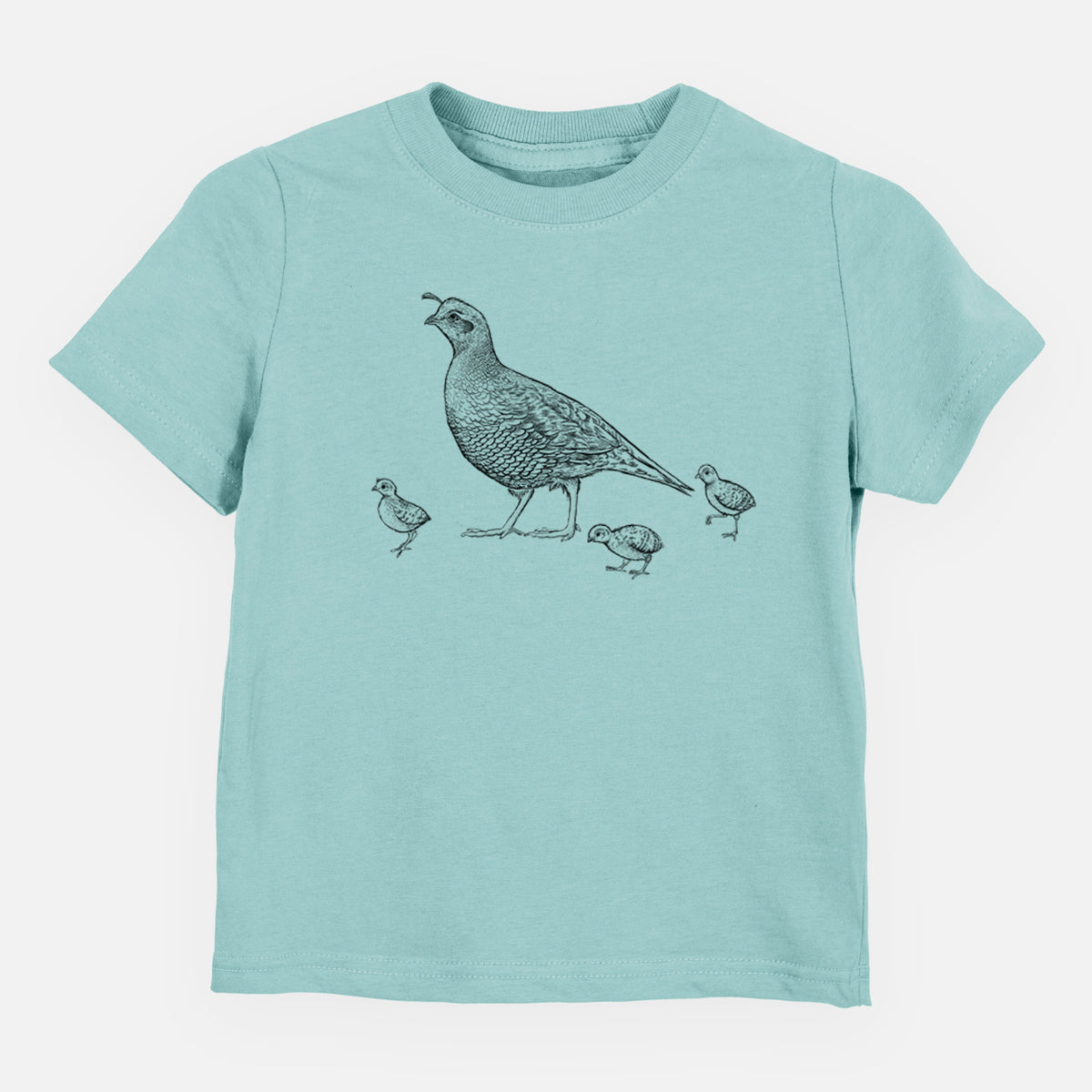 California Quail with Babies - Callipepla californica - Toddler/Youth Shirt
