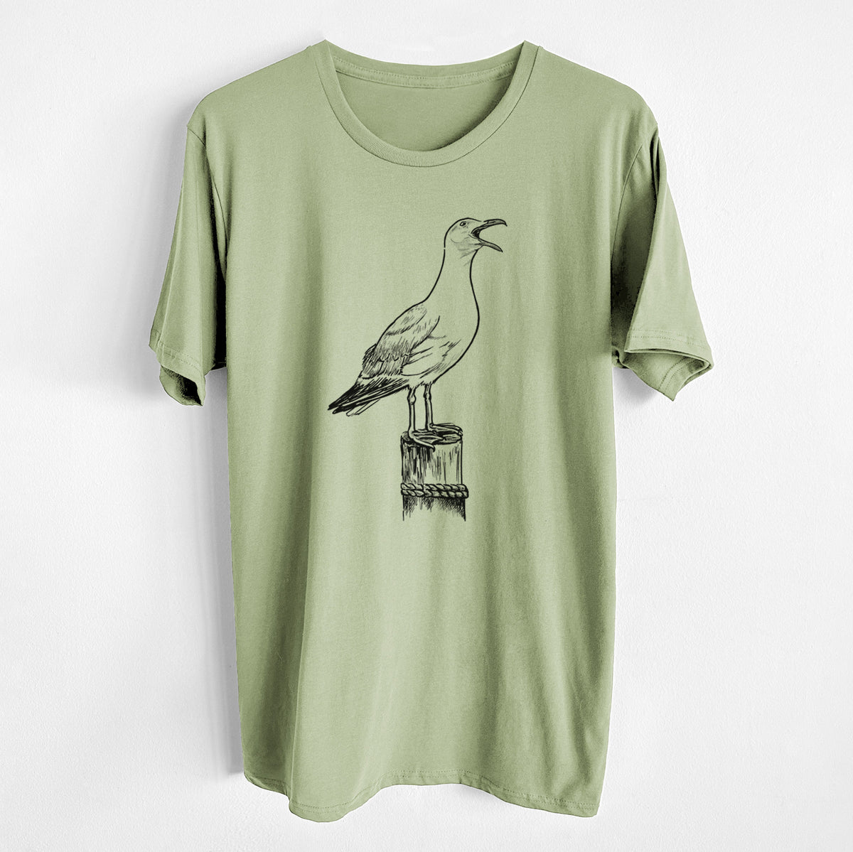 CLOSEOUT - California Gull - Larus californicus - Unisex Crewneck - Made in USA - 100% Organic Cotton