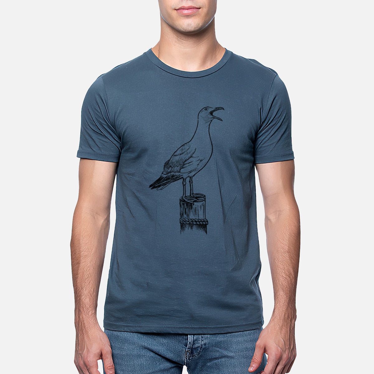 CLOSEOUT - California Gull - Larus californicus - Unisex Crewneck - Made in USA - 100% Organic Cotton