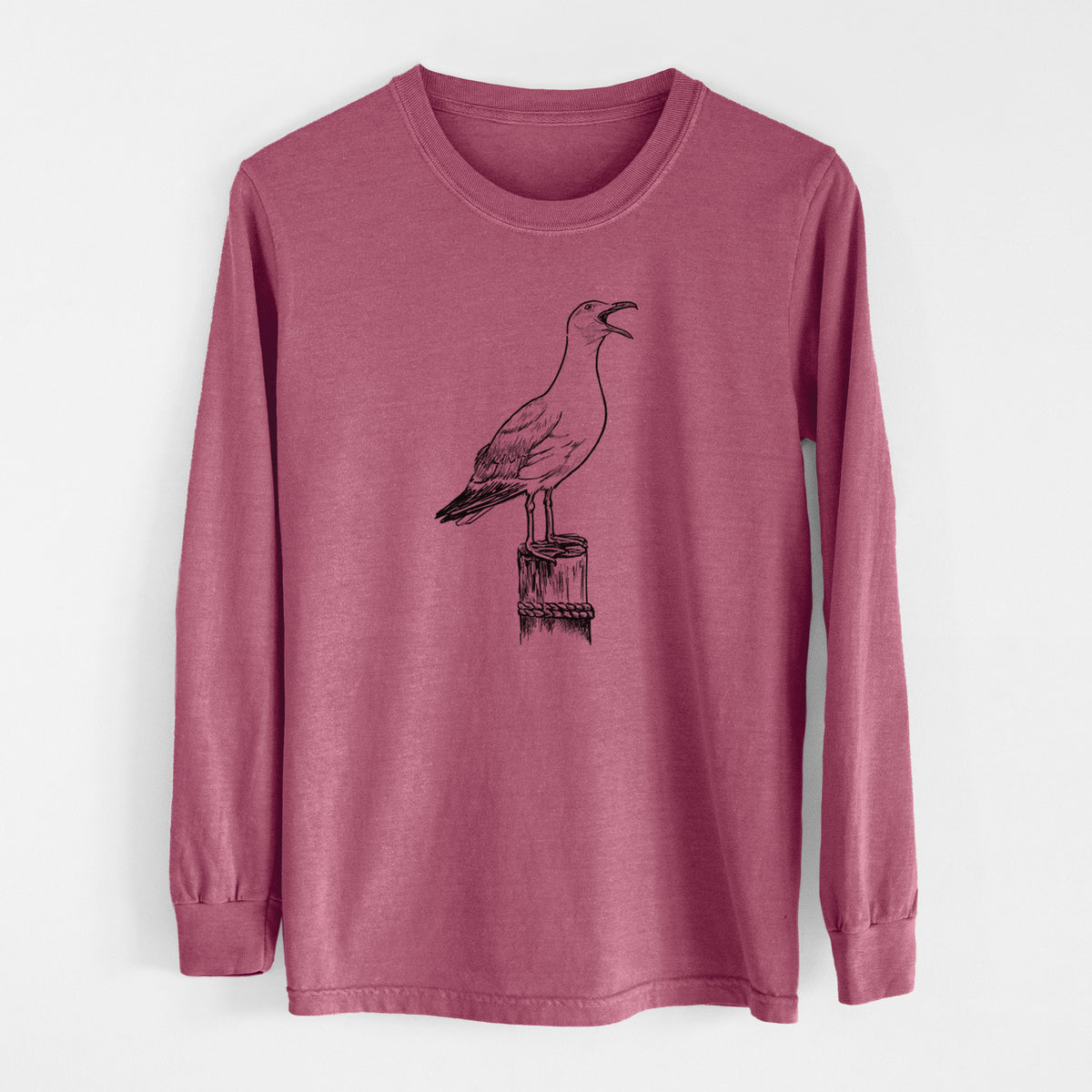 California Gull - Larus californicus - Men&#39;s Heavyweight 100% Cotton Long Sleeve