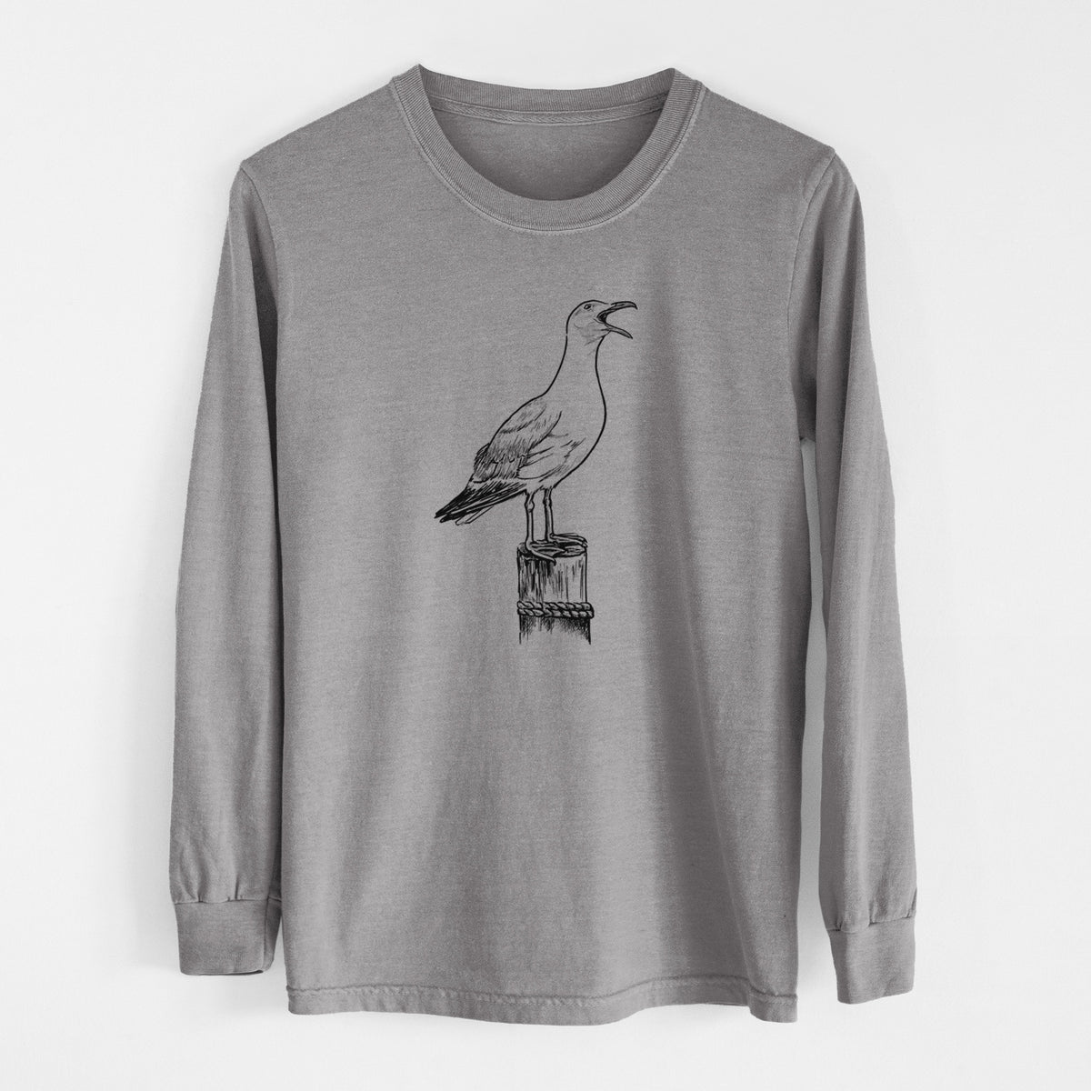 California Gull - Larus californicus - Men&#39;s Heavyweight 100% Cotton Long Sleeve