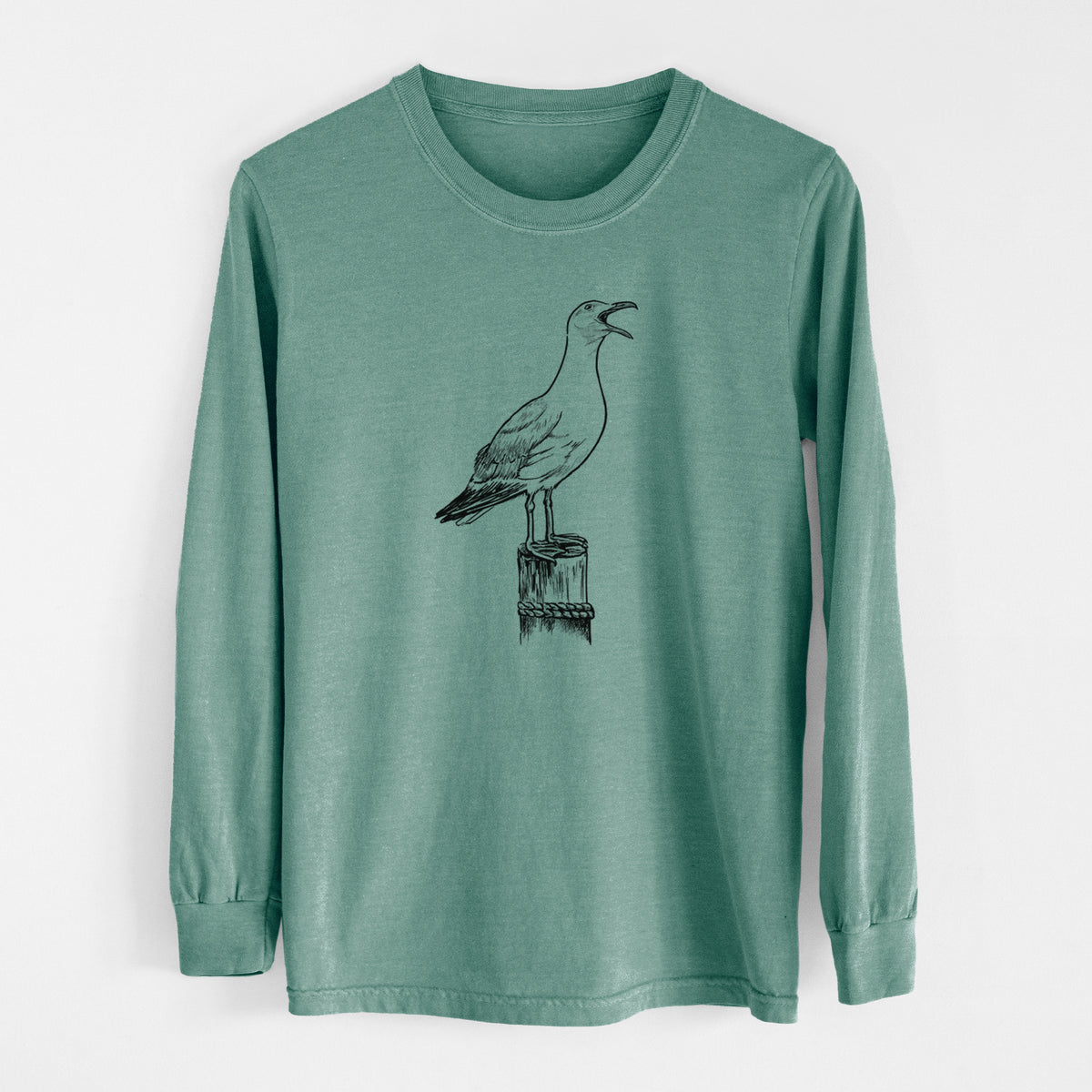 California Gull - Larus californicus - Men&#39;s Heavyweight 100% Cotton Long Sleeve