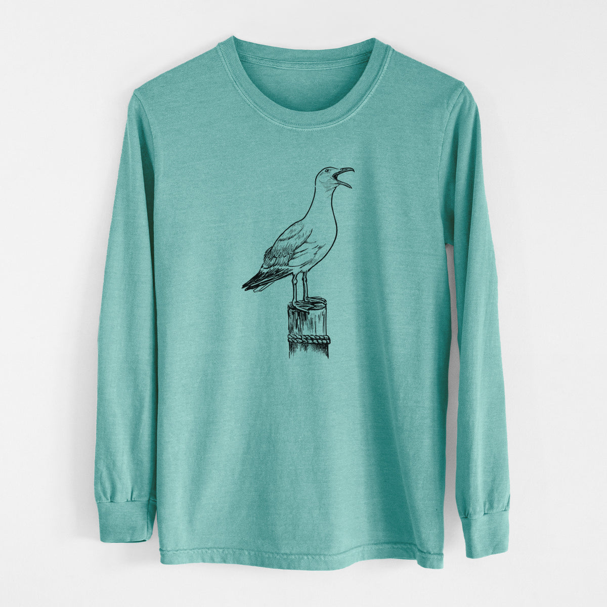 California Gull - Larus californicus - Men&#39;s Heavyweight 100% Cotton Long Sleeve