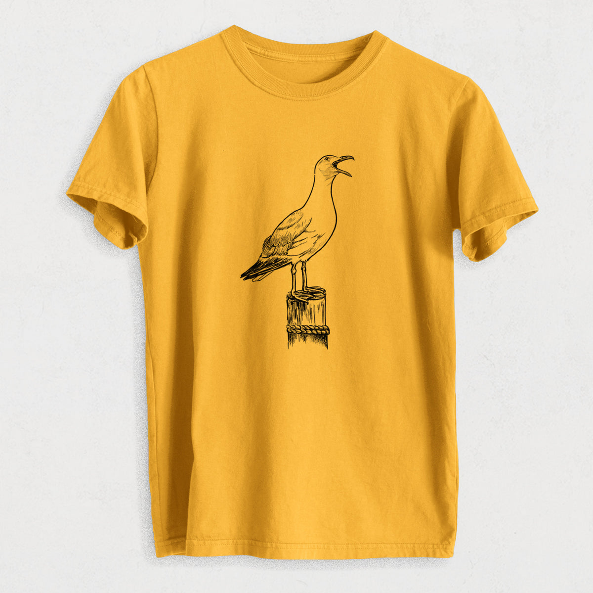 California Gull - Larus californicus - Heavyweight Men&#39;s 100% Organic Cotton Tee