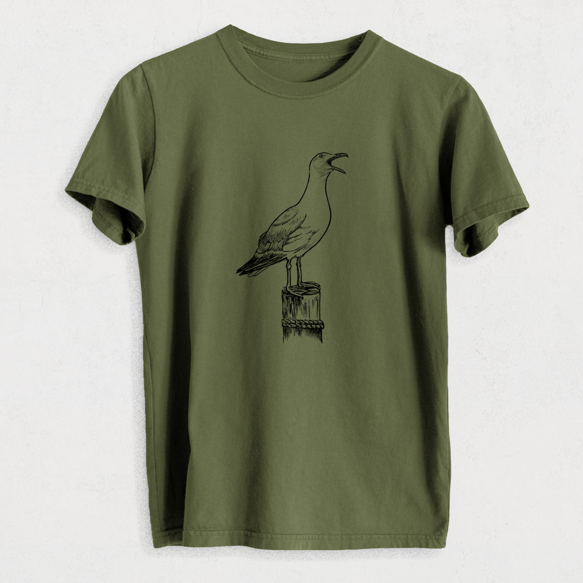 California Gull - Larus californicus - Heavyweight Men&#39;s 100% Organic Cotton Tee