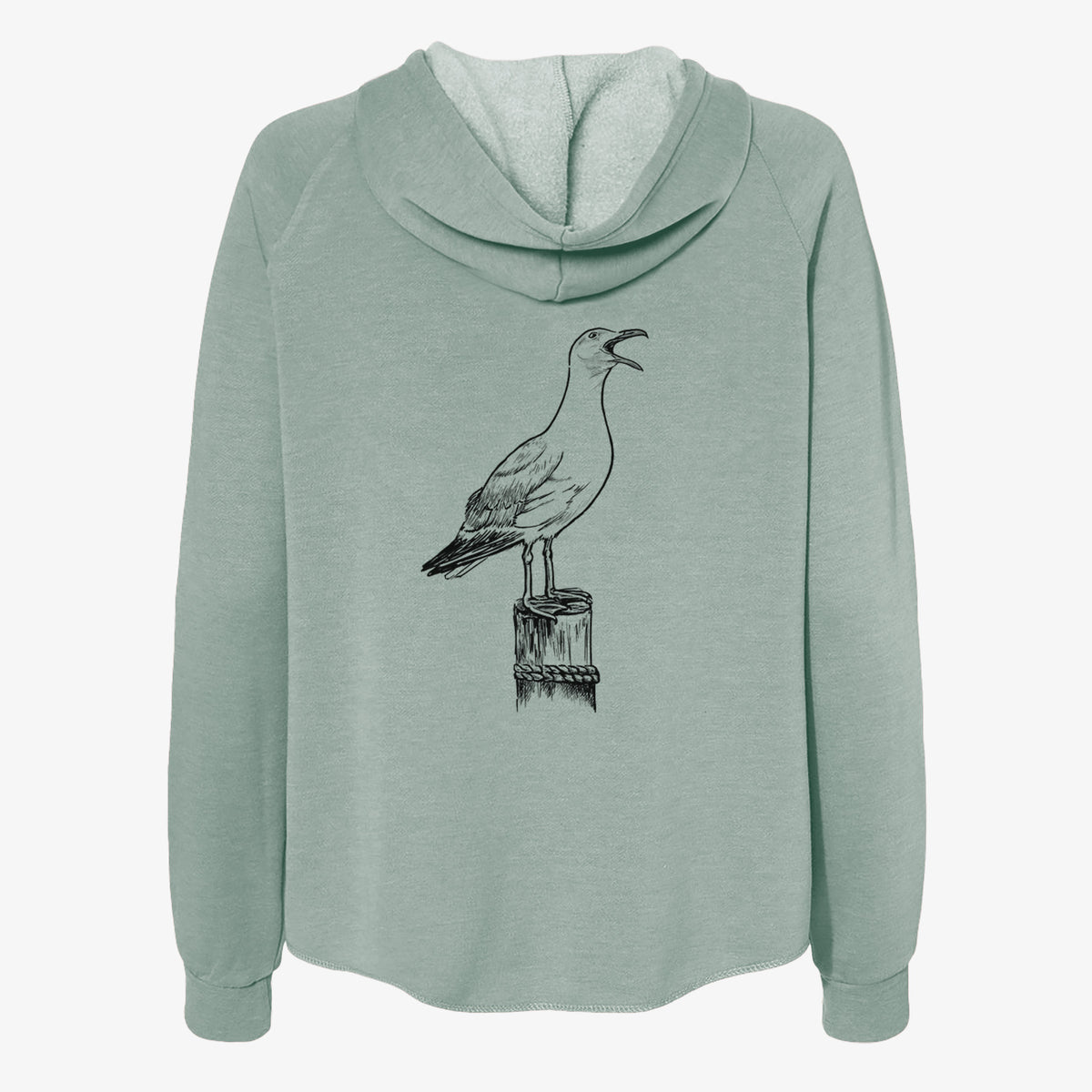 California Gull - Larus californicus - Women&#39;s Cali Wave Zip-Up Sweatshirt
