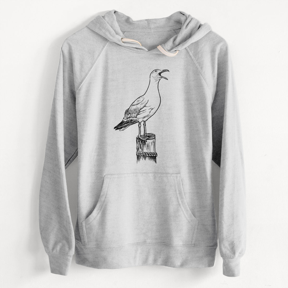 CLEARANCE - California Gull - Larus californicus  - Unisex Slim Fit Loopback Terry Hoodie