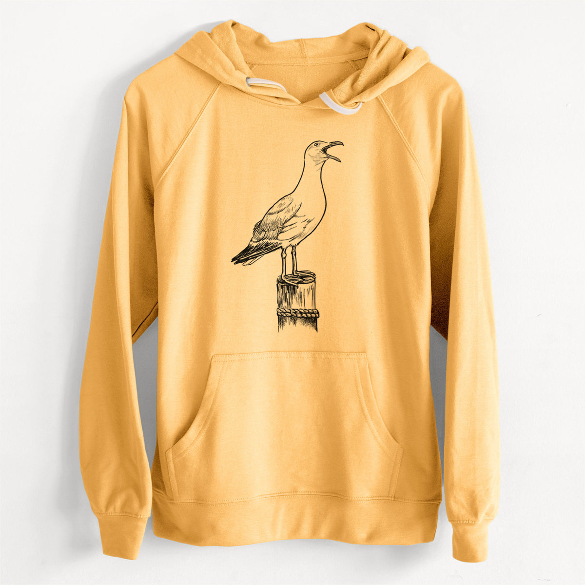 CLEARANCE - California Gull - Larus californicus  - Unisex Slim Fit Loopback Terry Hoodie