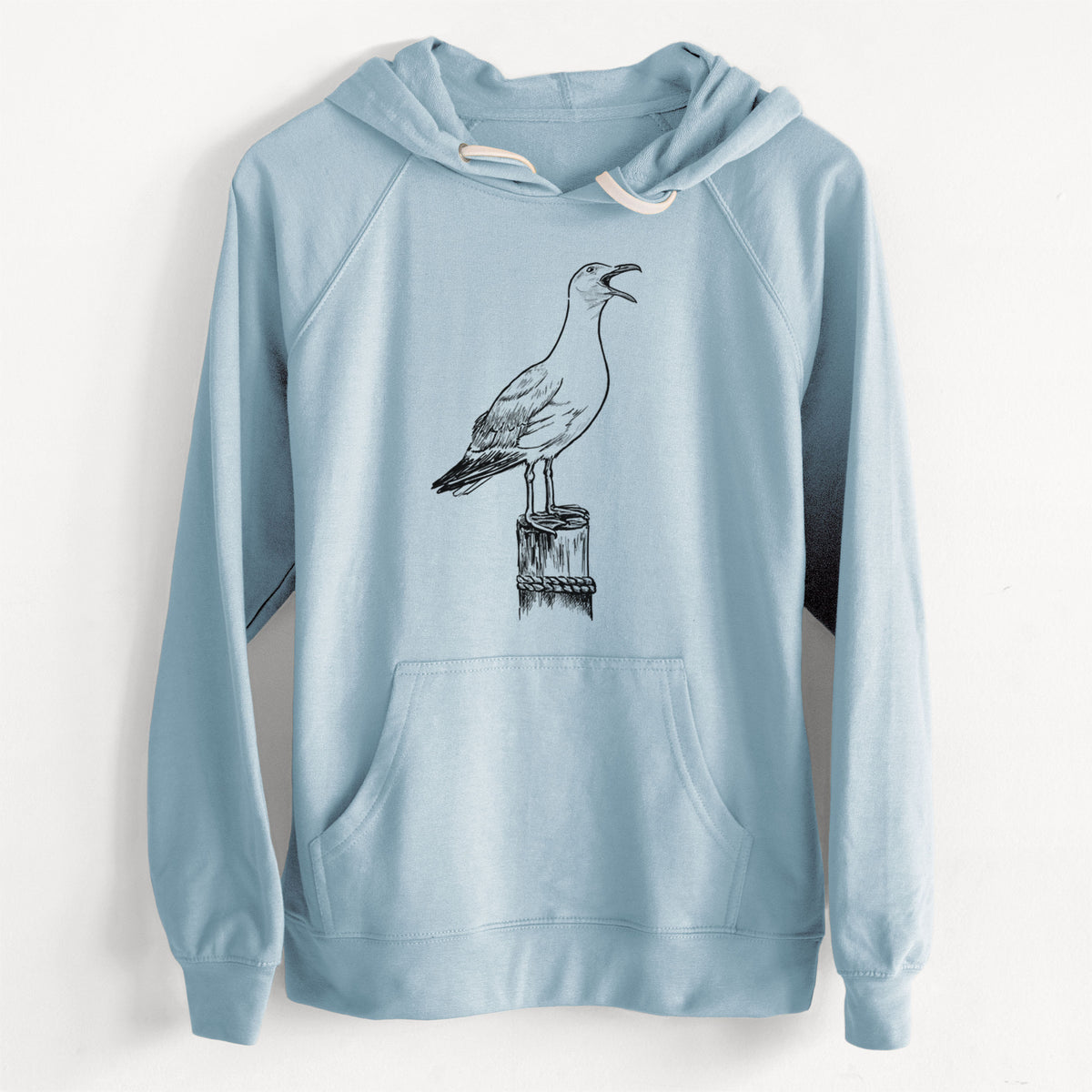 CLEARANCE - California Gull - Larus californicus  - Unisex Slim Fit Loopback Terry Hoodie