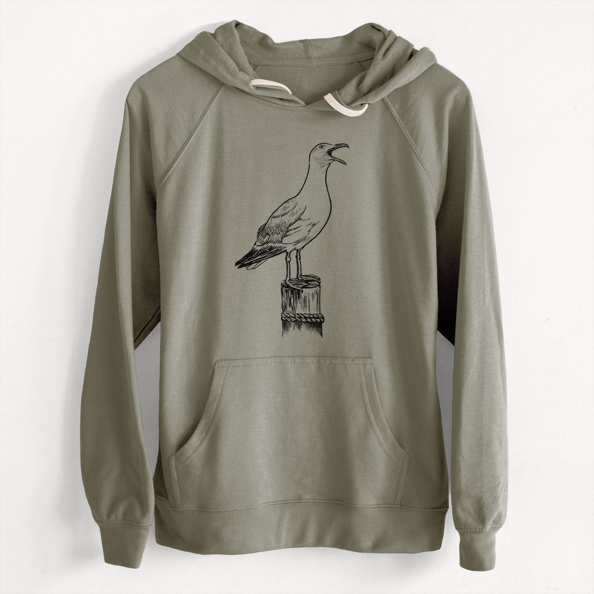 CLEARANCE - California Gull - Larus californicus  - Unisex Slim Fit Loopback Terry Hoodie