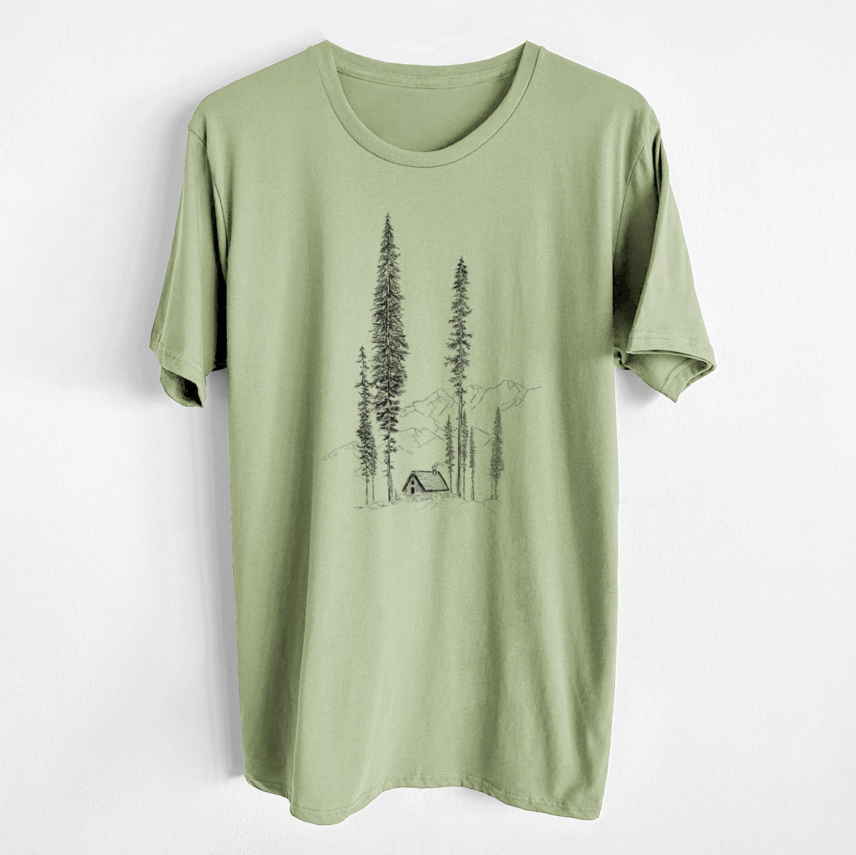 CLOSEOUT - Mountain Pine Cabin Retreat - Unisex Crewneck - Made in USA - 100% Organic Cotton