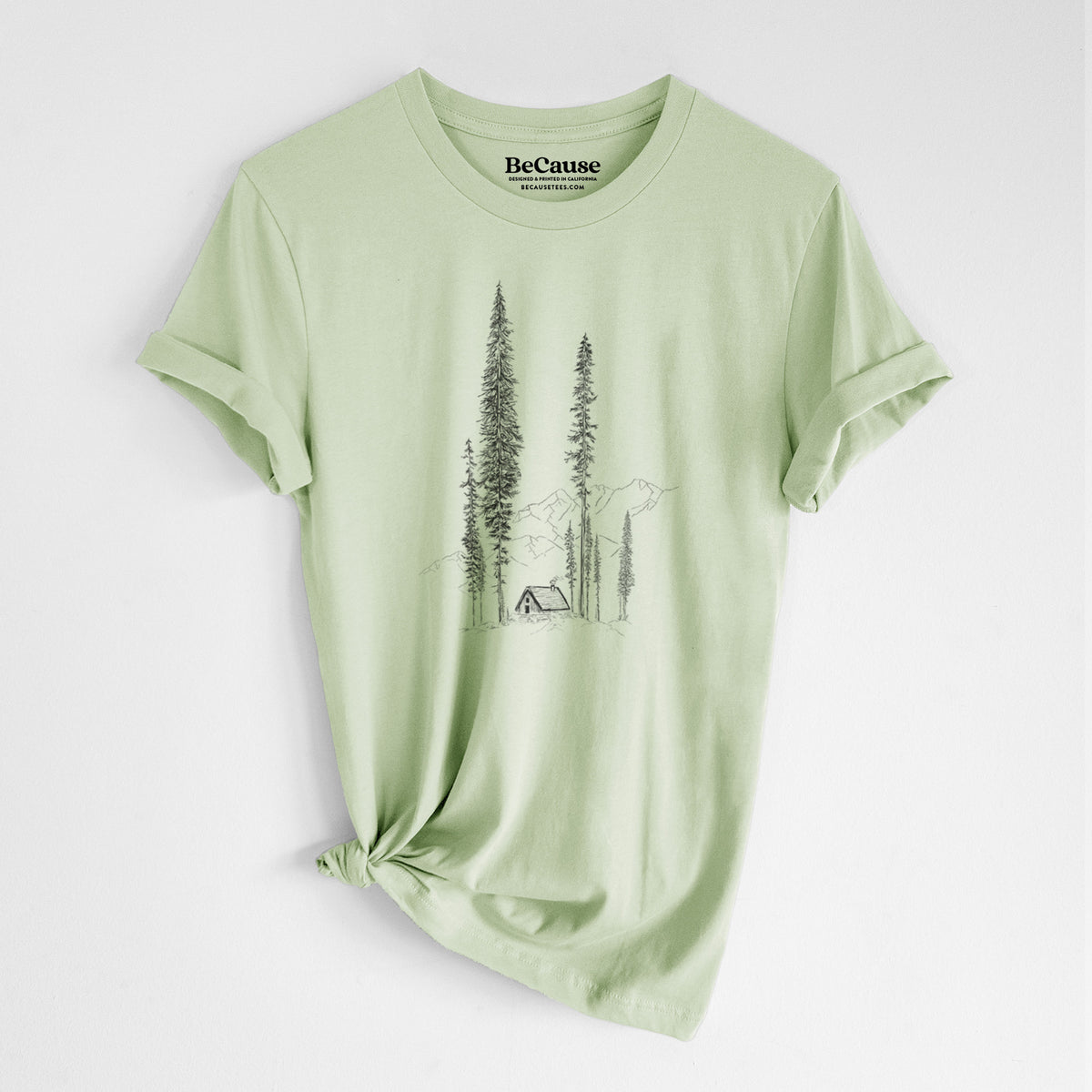 Mountain Pine Cabin Retreat - Lightweight 100% Cotton Unisex Crewneck