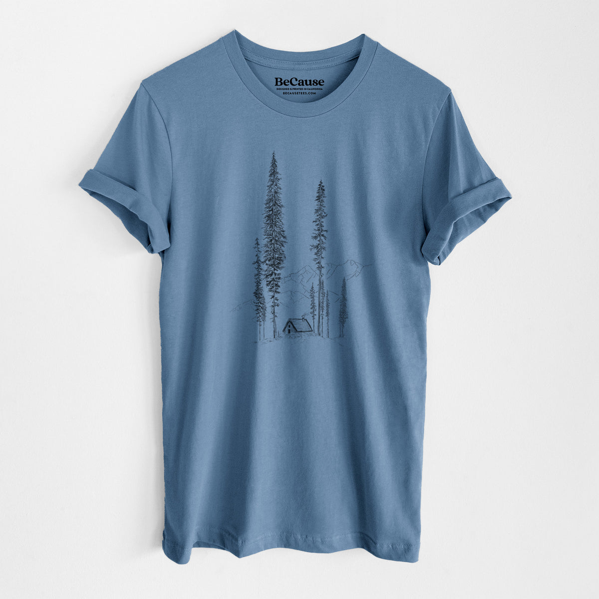 Mountain Pine Cabin Retreat - Lightweight 100% Cotton Unisex Crewneck