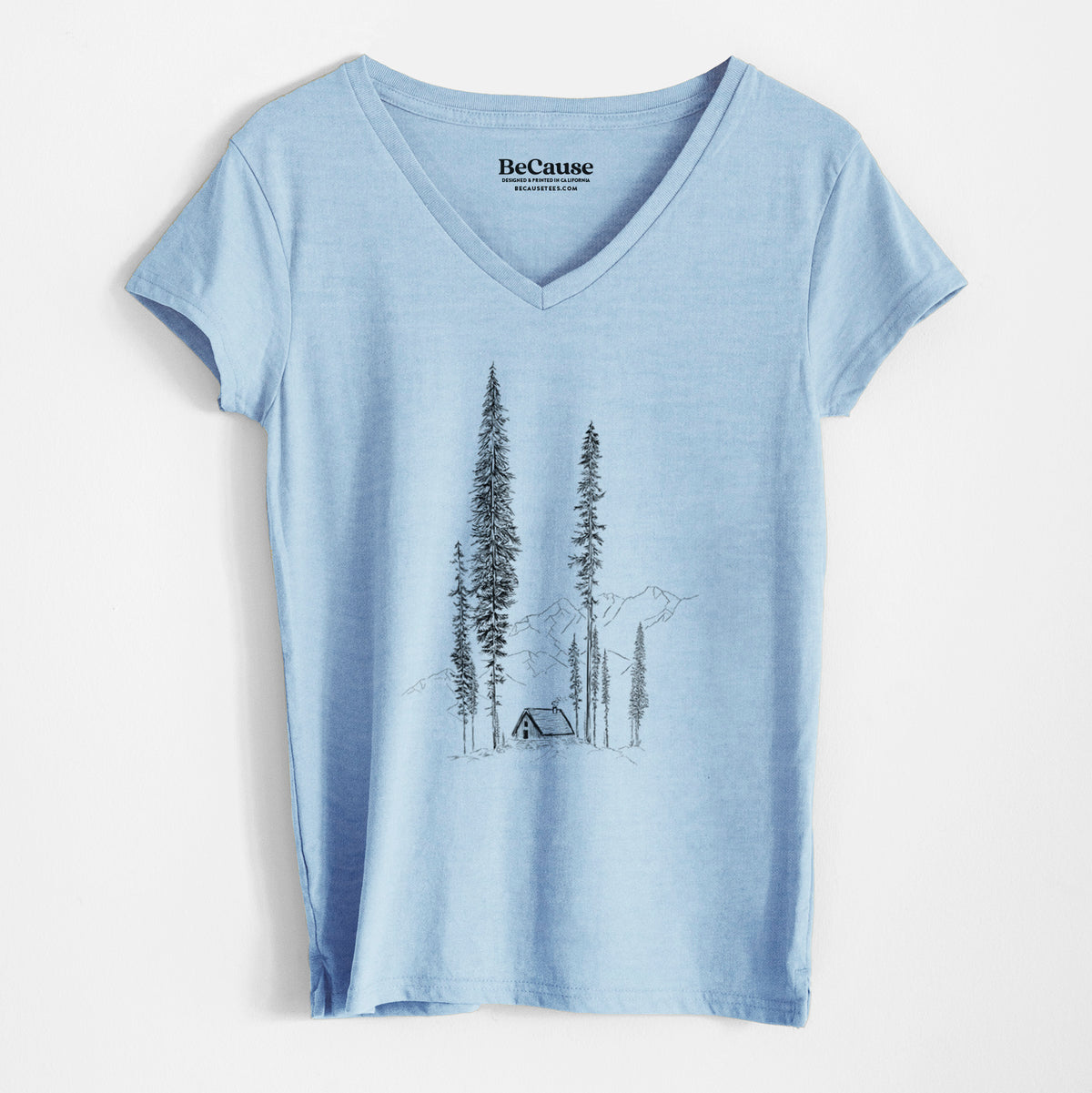 Mountain Pine Cabin Retreat - Women&#39;s 100% Recycled V-neck