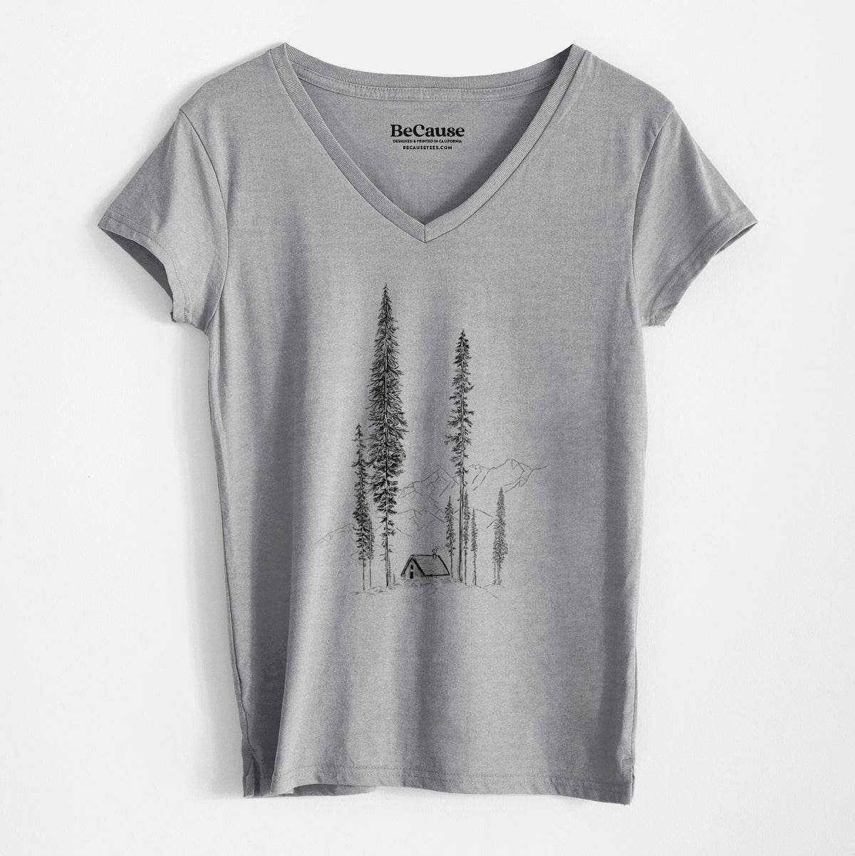 Mountain Pine Cabin Retreat - Women&#39;s 100% Recycled V-neck