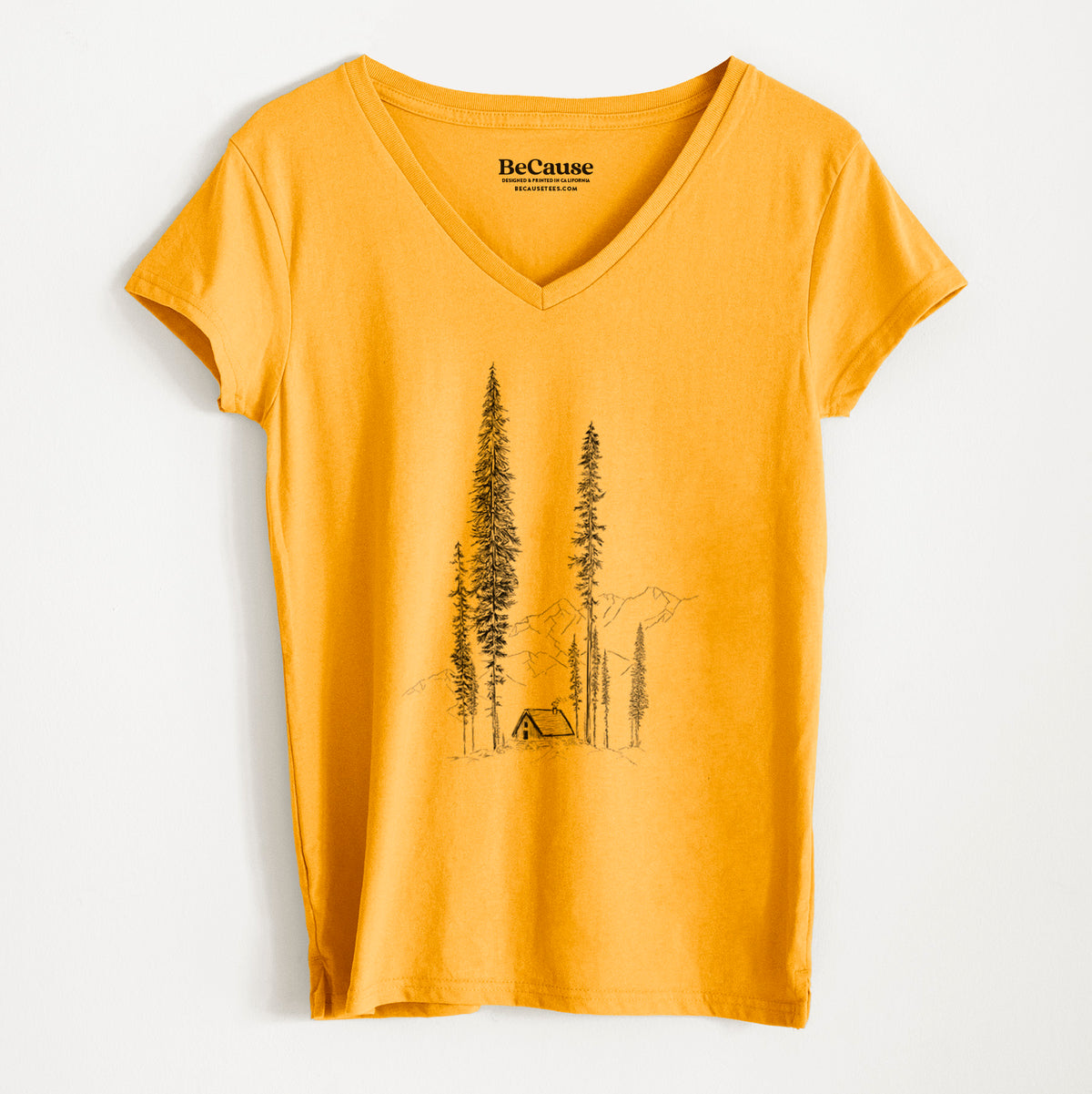 Mountain Pine Cabin Retreat - Women&#39;s 100% Recycled V-neck