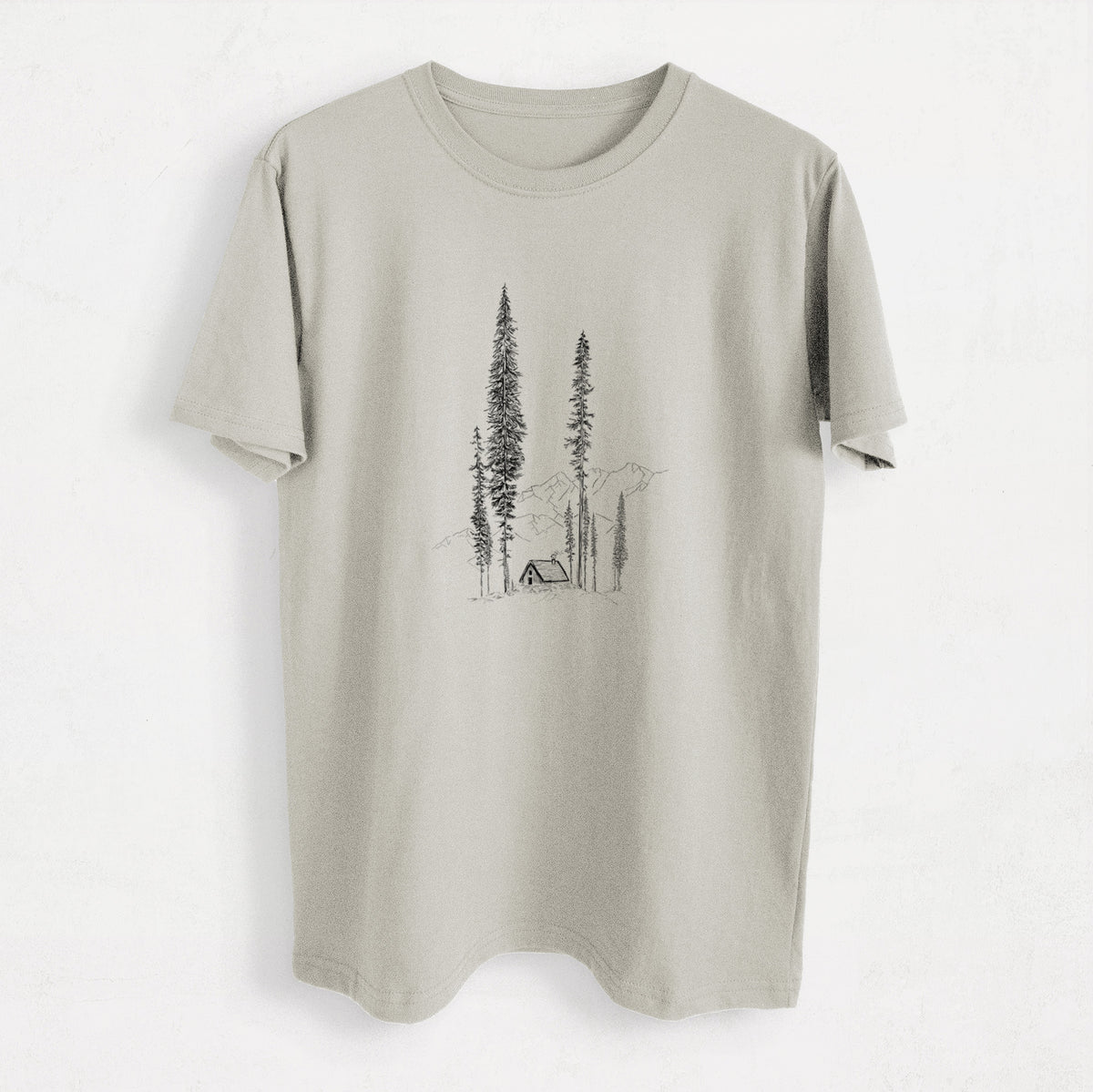 Mountain Pine Cabin Retreat - Heavyweight Men&#39;s 100% Organic Cotton Tee