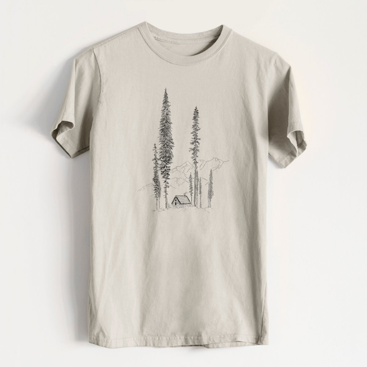 Mountain Pine Cabin Retreat - Heavyweight Men&#39;s 100% Organic Cotton Tee